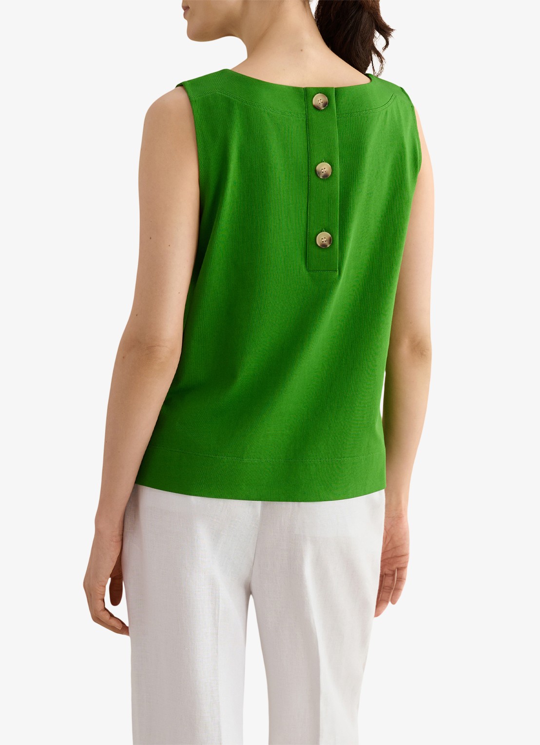 Hobbs Fern tanktop met knoopdetail - achterkant groen