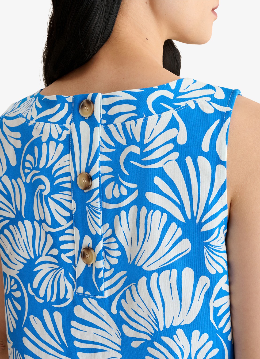 Hobbs Fern top met print - detail 4 blauw