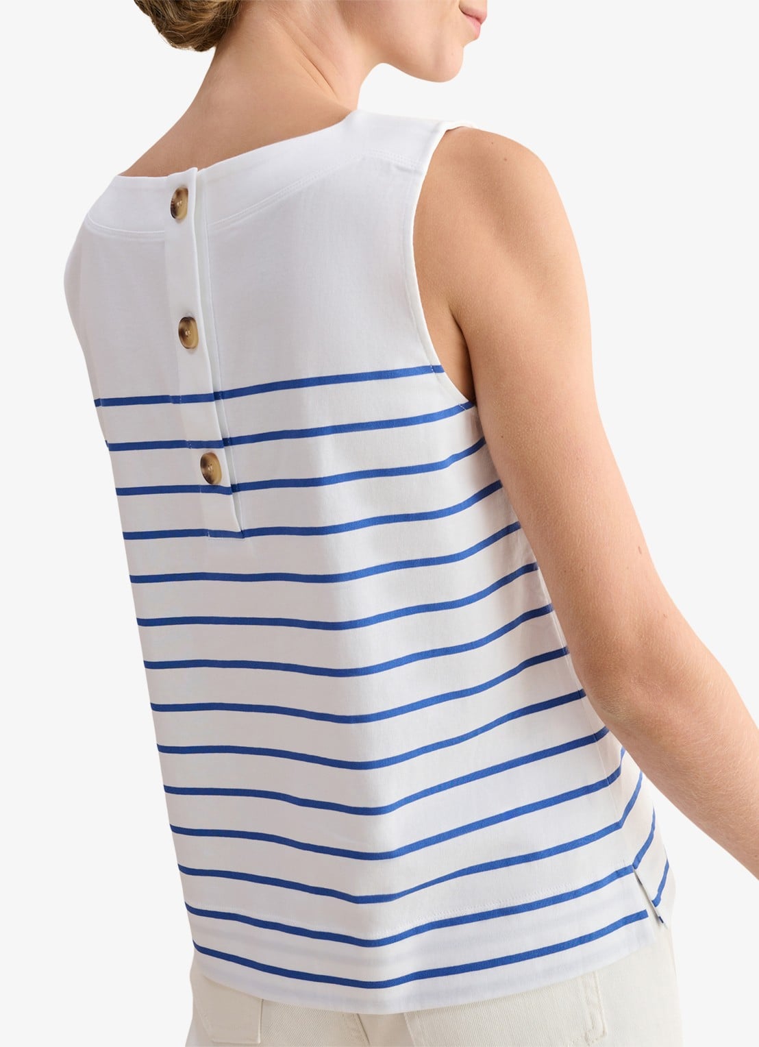 Hobbs Fern top met streepprint - detail 4 wit