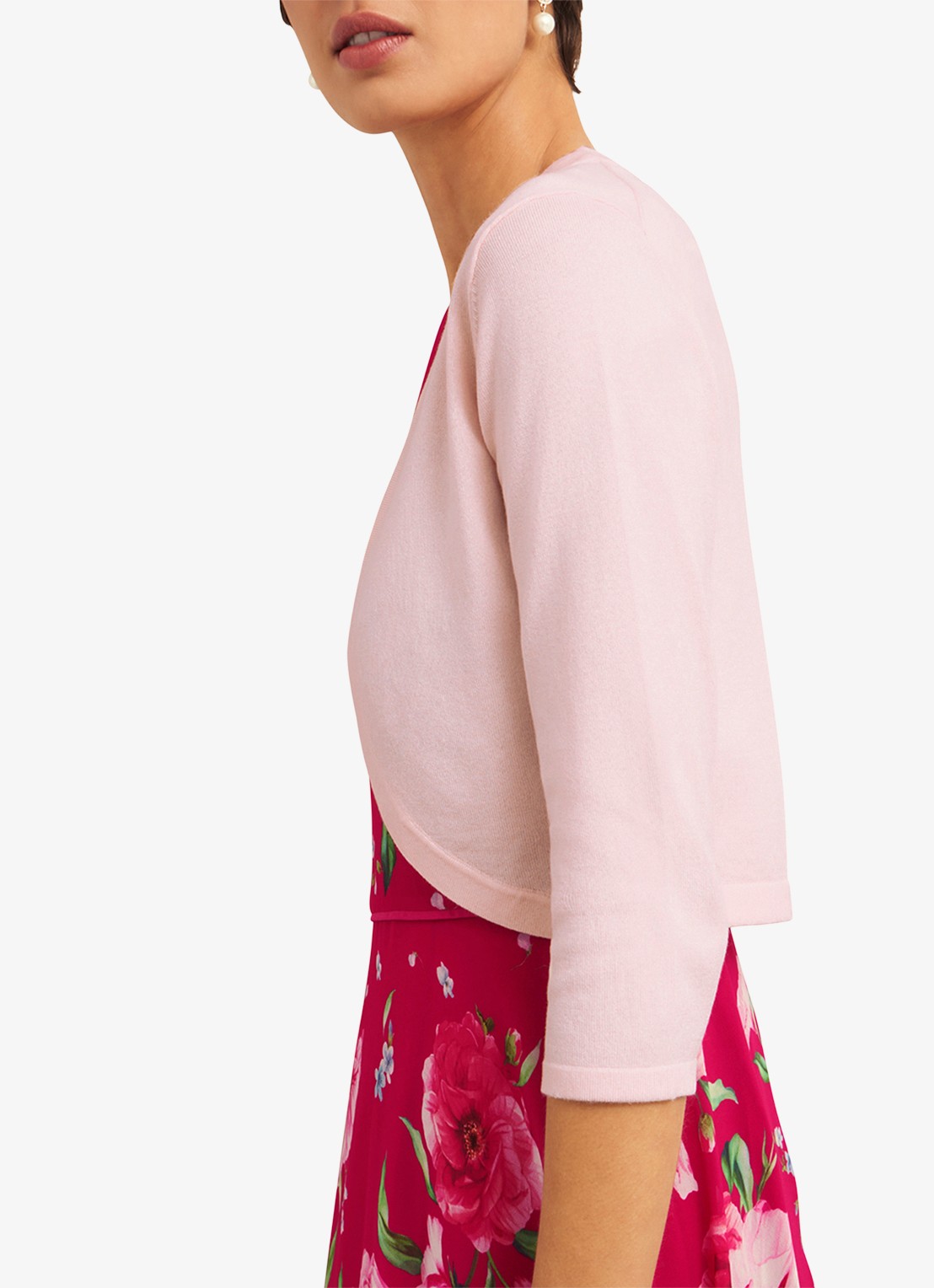 Hobbs Fijngebreide vest met stretch - detail 5 lichtroze