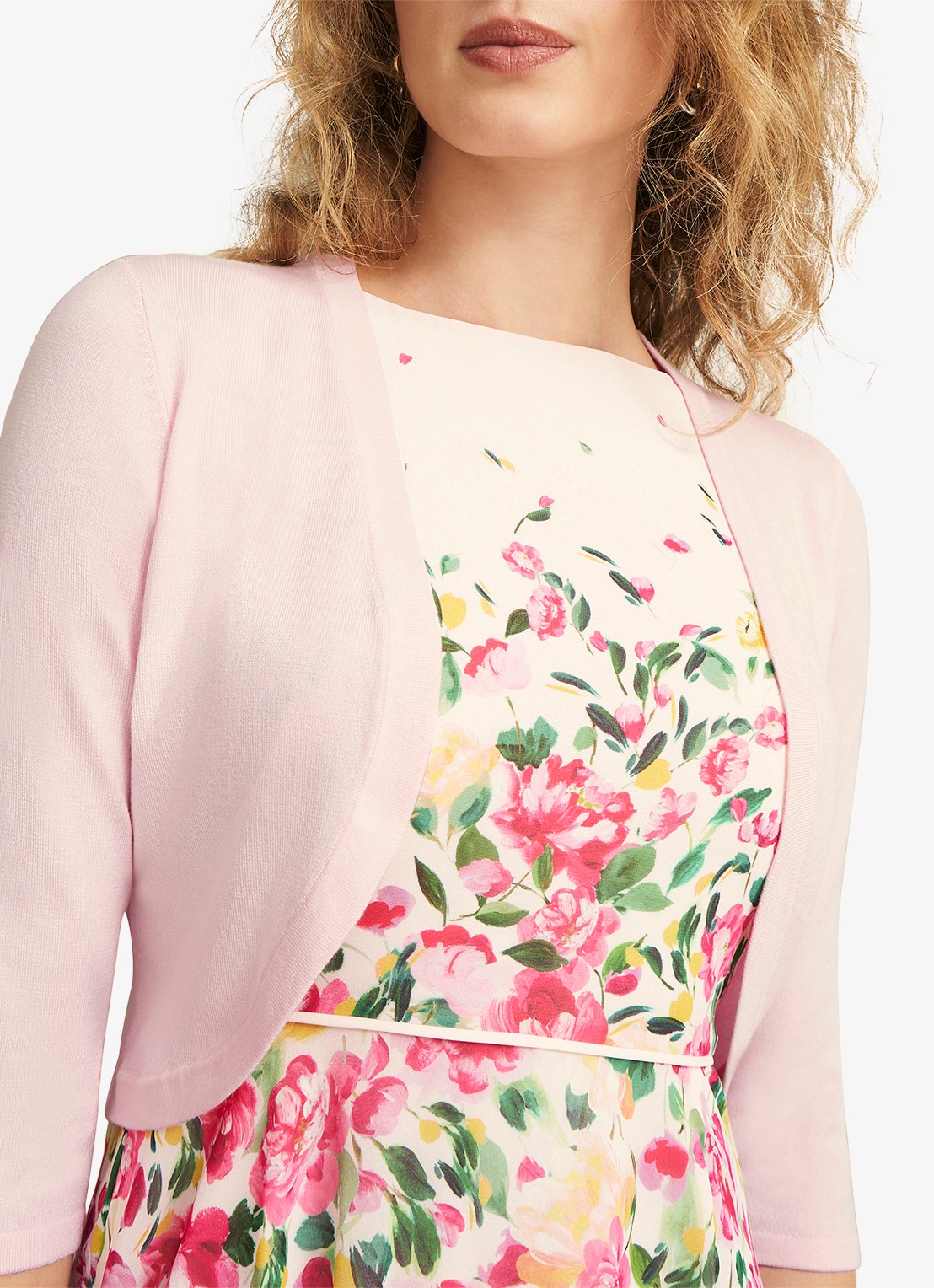 Hobbs Fijngebreide vest met stretch - detail 6 lichtroze