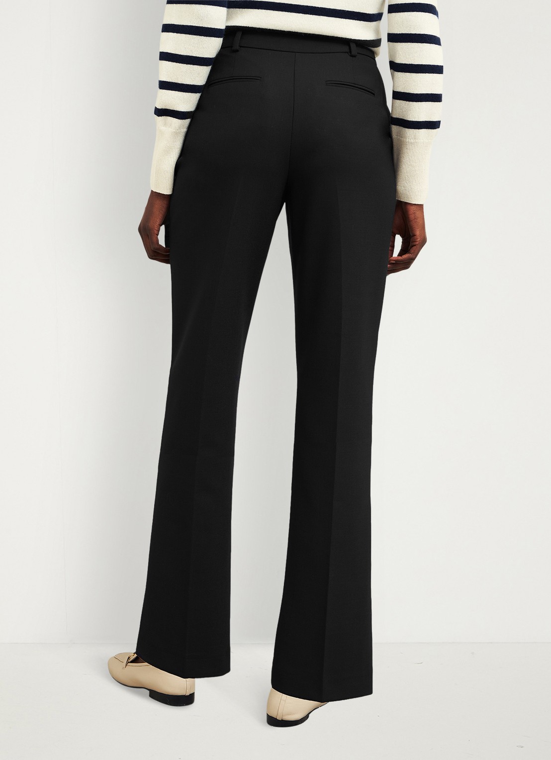 Hobbs Gerrie high waist straight fit pantalon in wolblend - achterkant 6 zwart