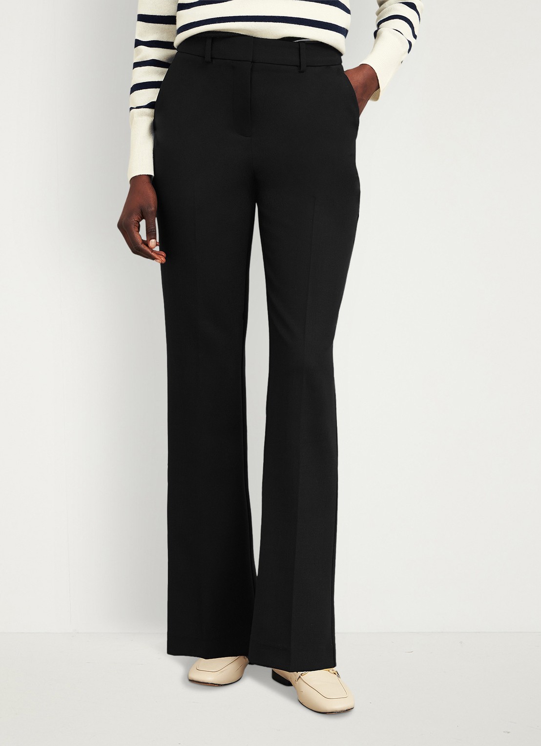 Hobbs Gerrie high waist straight fit pantalon in wolblend - detail 3 zwart