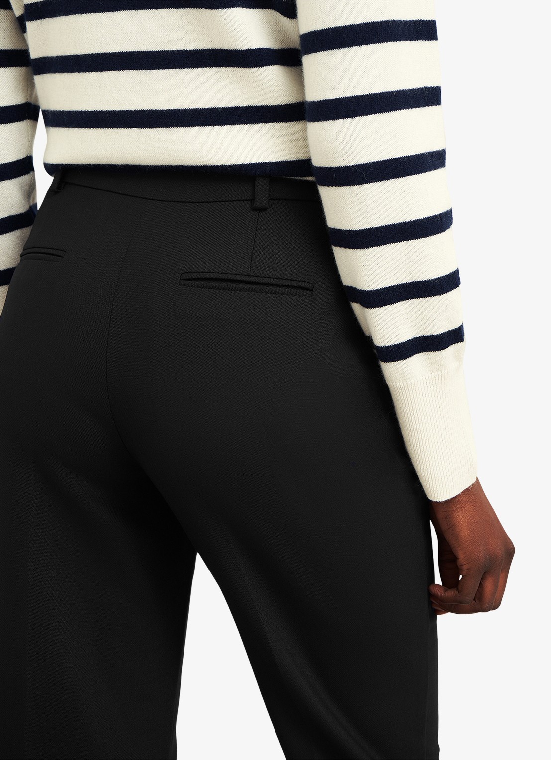 Hobbs Gerrie high waist straight fit pantalon in wolblend - detail 4 zwart