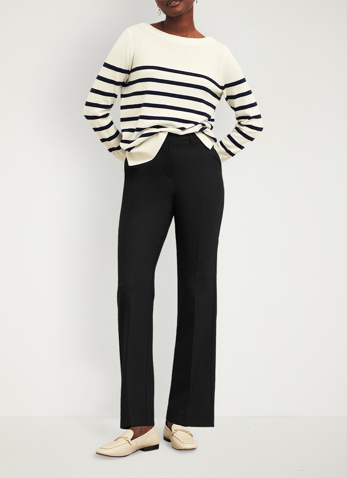 Hobbs Gerrie high waist straight fit pantalon in wolblend - detail 5 zwart