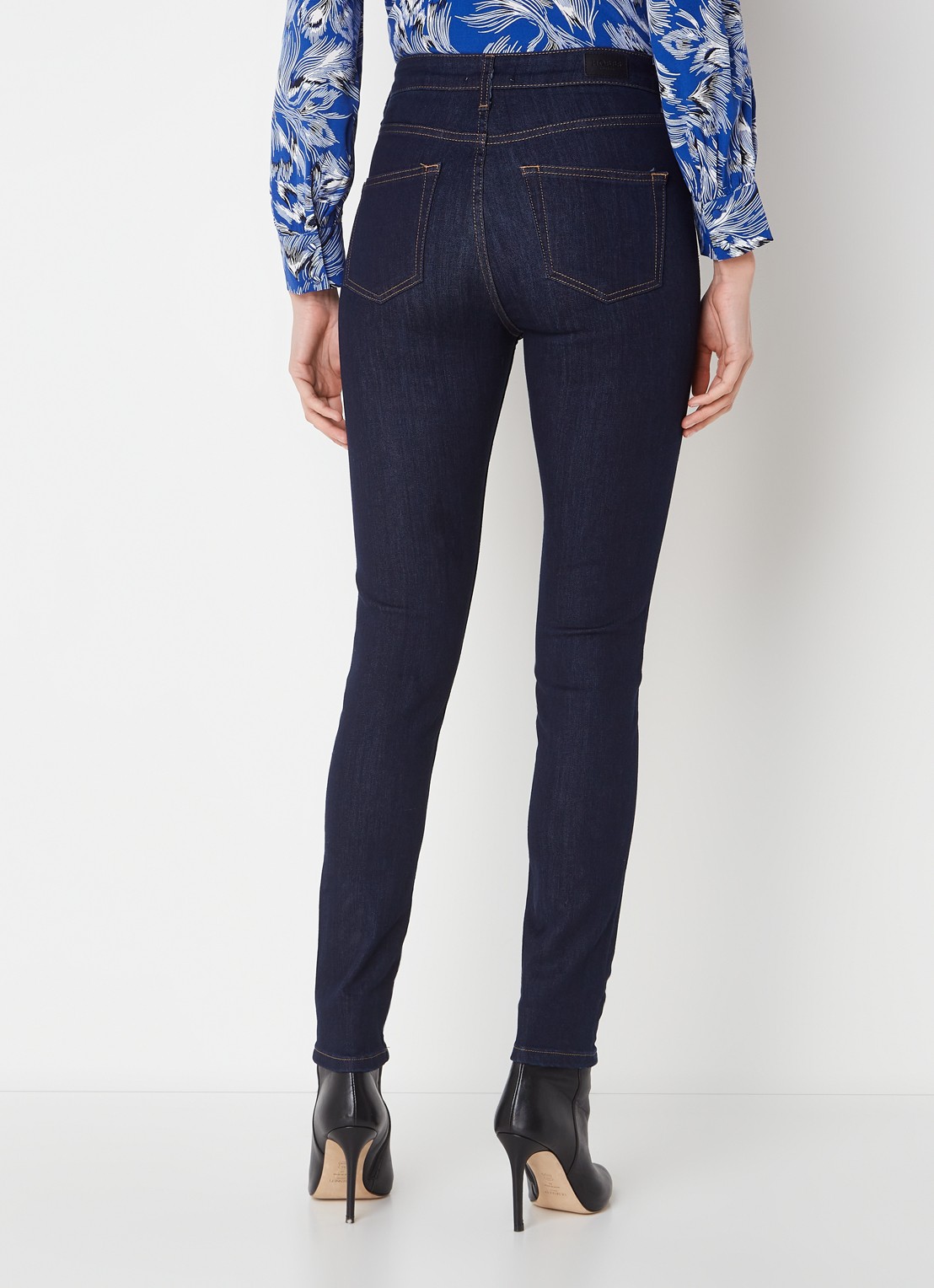 Hobbs Gia high waist skinny jeans met donkere wassing - achterkant 5 indigo