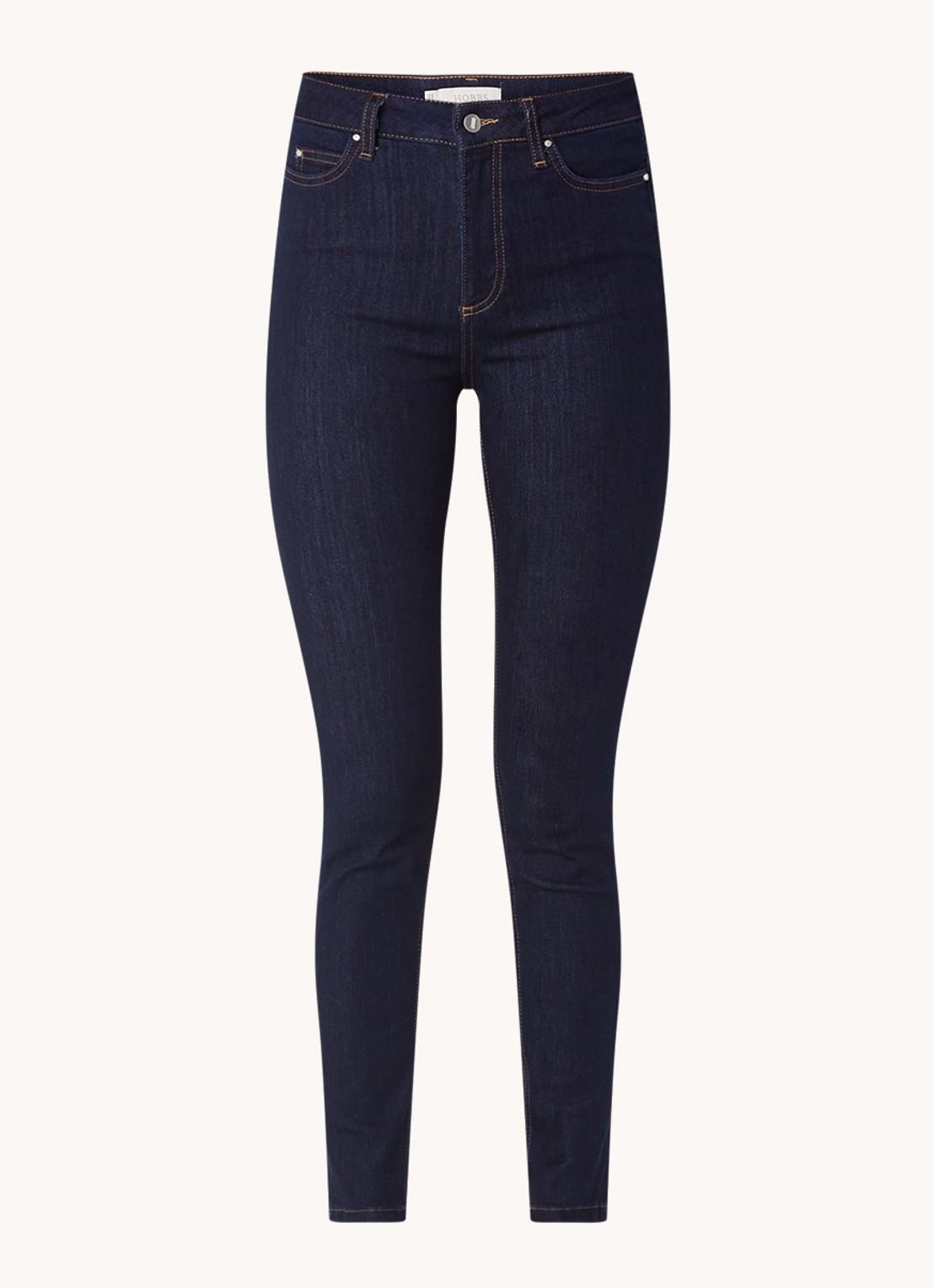 Hobbs Gia high waist skinny jeans met donkere wassing - voorkant indigo