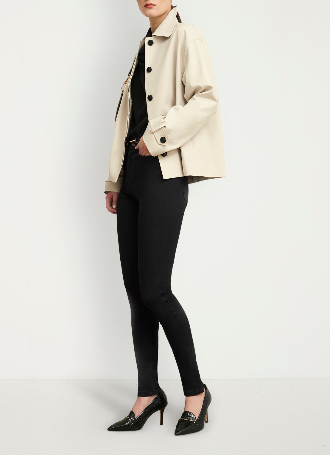 Hobbs Gia Sculpting high waist skinny jeans met gekleurde wassing - detail 6 zwart