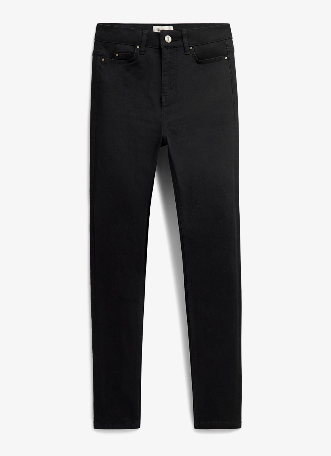 Hobbs Gia Sculpting high waist skinny jeans met gekleurde wassing - voorkant zwart