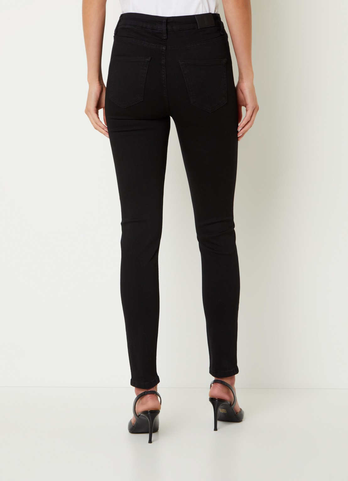 Hobbs Gia Sculpting high waist skinny jeans met gekleurde wassing - achterkant 10 zwart