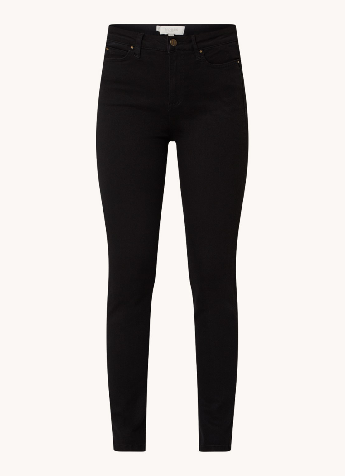 Hobbs Gia Sculpting high waist skinny jeans met gekleurde wassing - voorkant 3 zwart