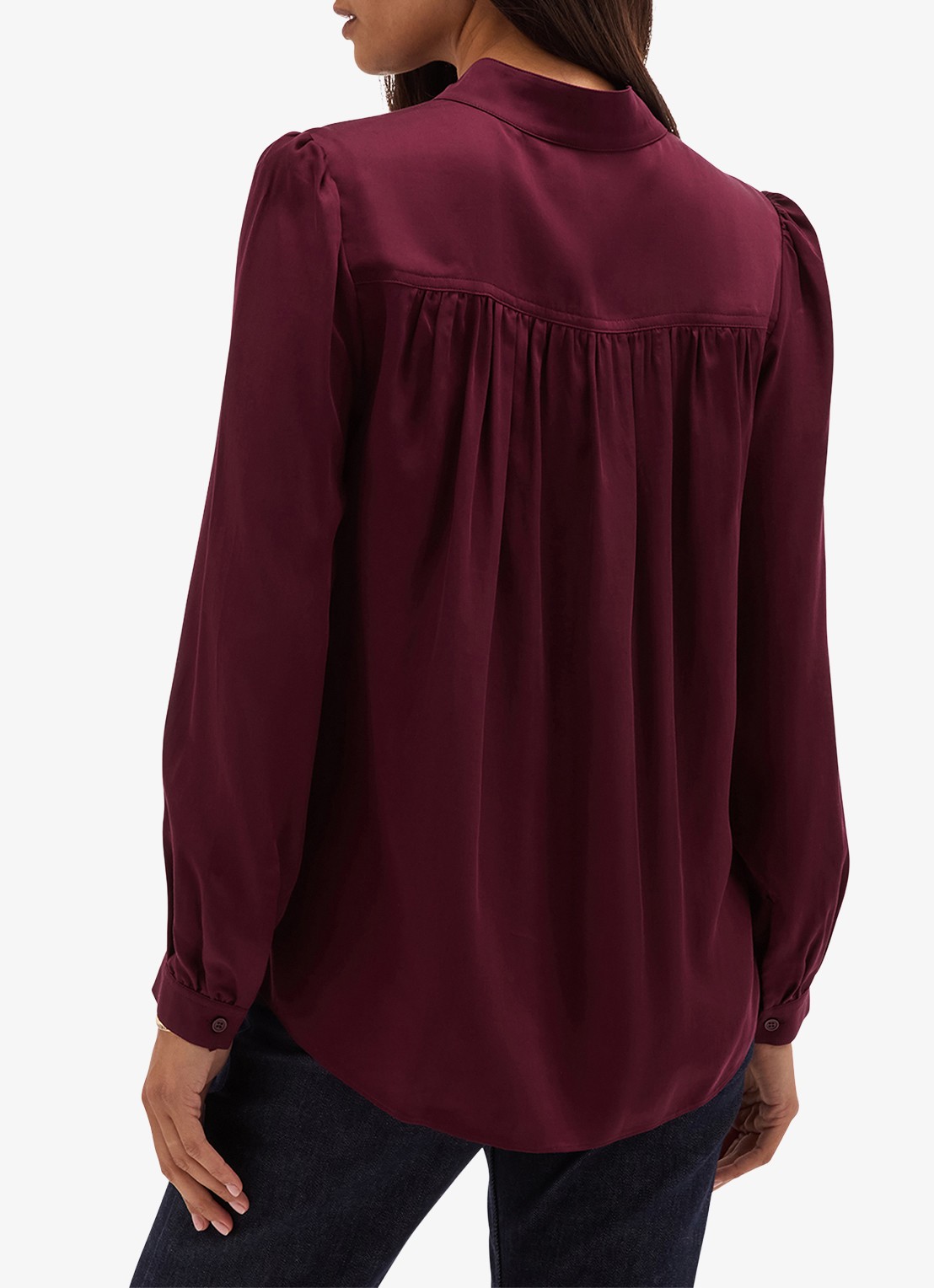 Hobbs Gwen blouse met opstaande kraag - achterkant 3 paars