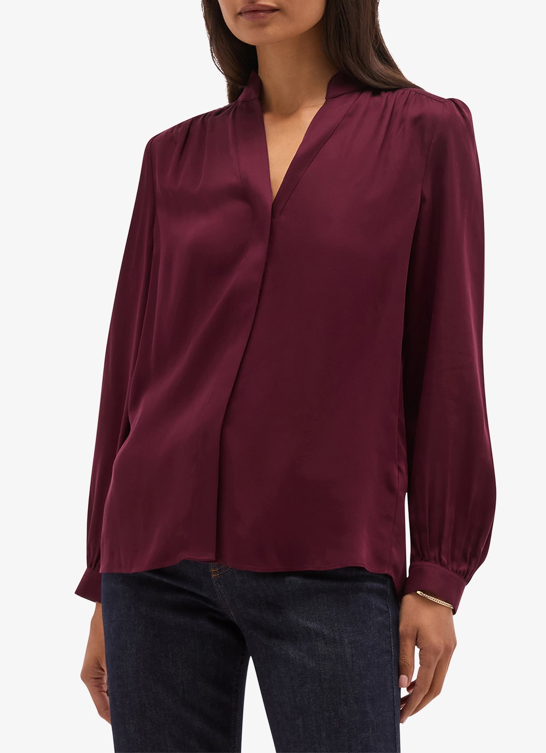 Hobbs Gwen blouse met opstaande kraag - detail 5 paars