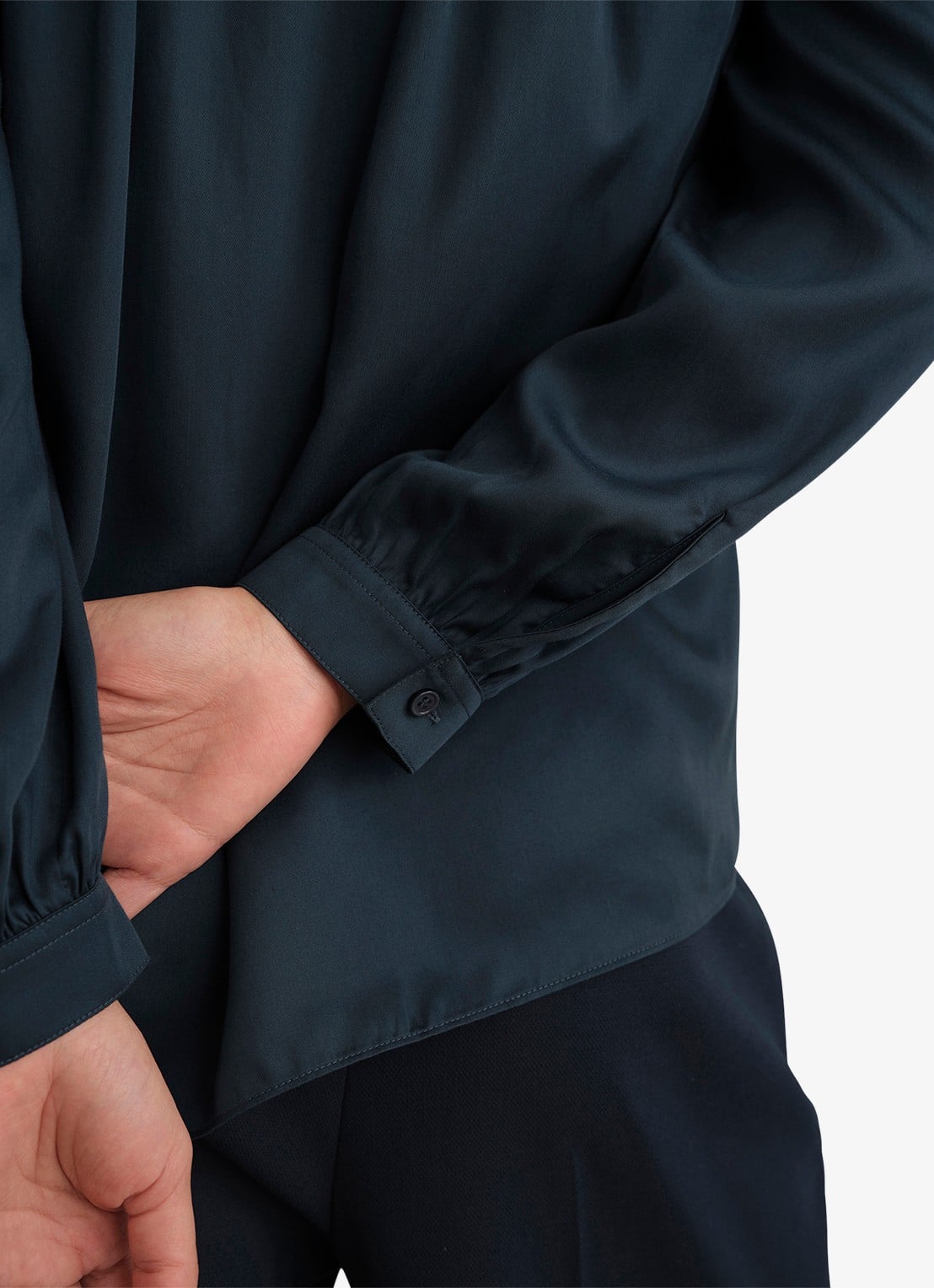 Hobbs Gwen blouse  met pofmouw - detail 6 donkerblauw