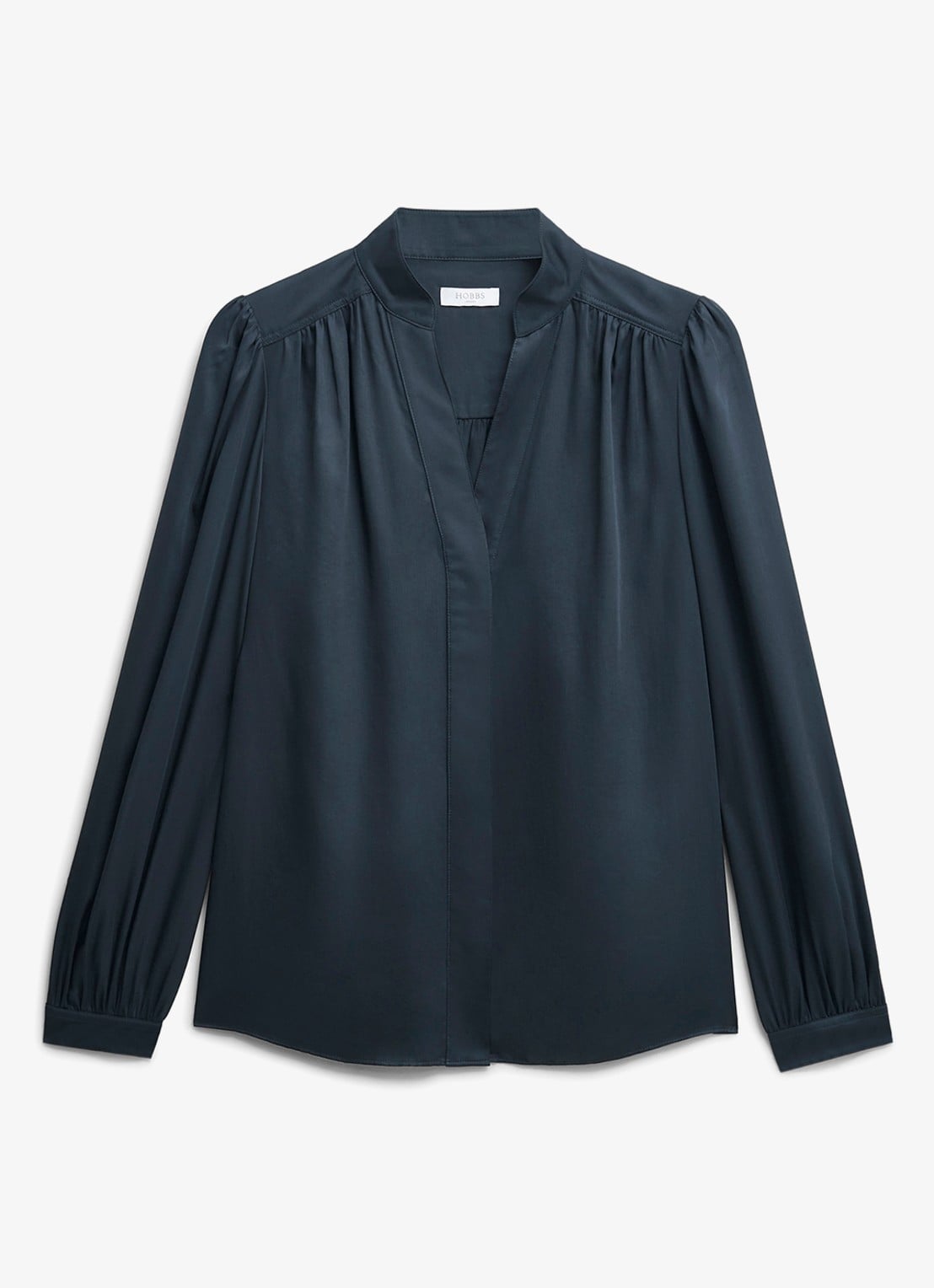 Hobbs Gwen blouse  met pofmouw - voorkant 2 donkerblauw