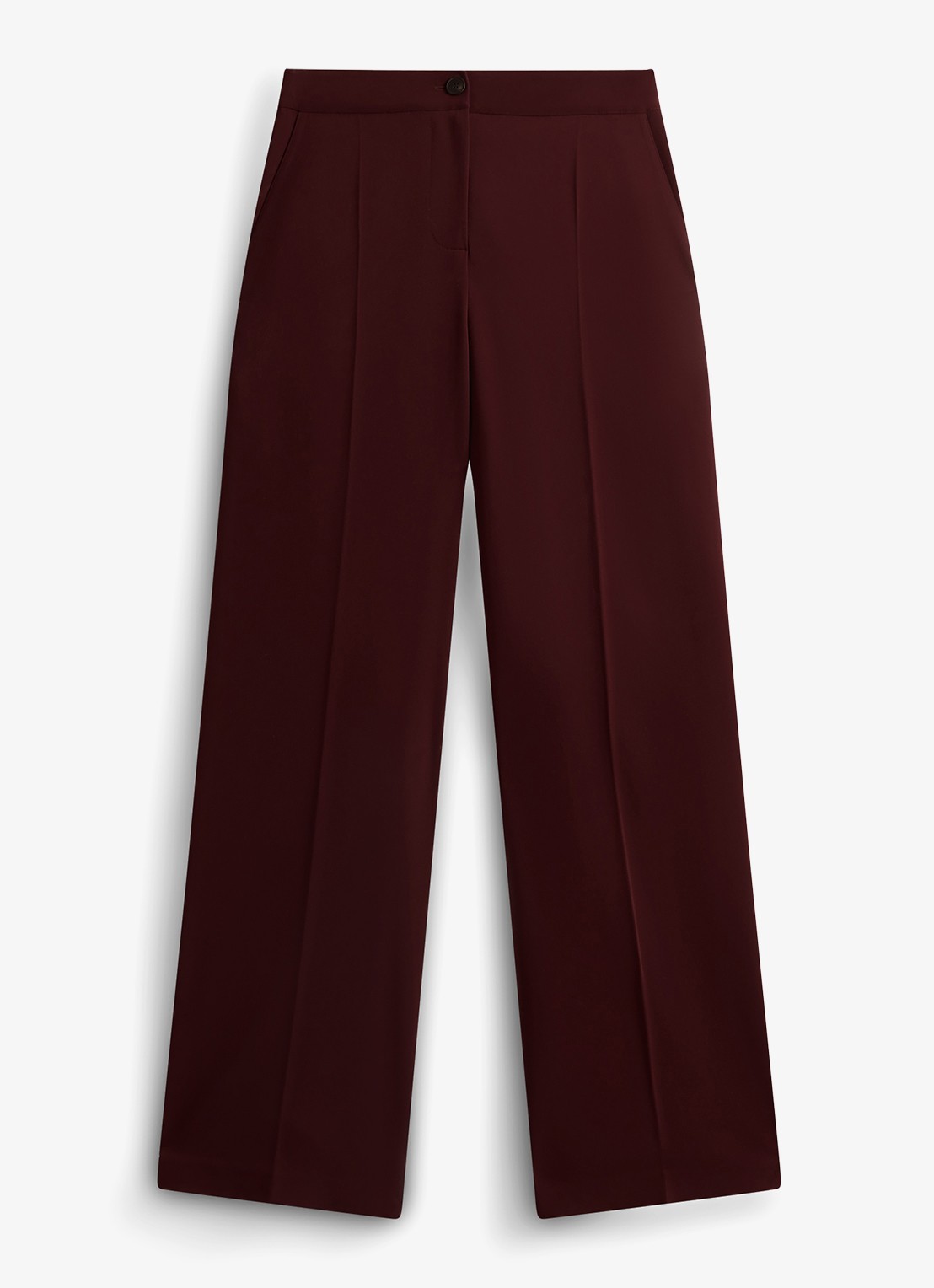 Hobbs Hadley high waist wide fit pantalon met steekzakken - voorkant 4 aubergine