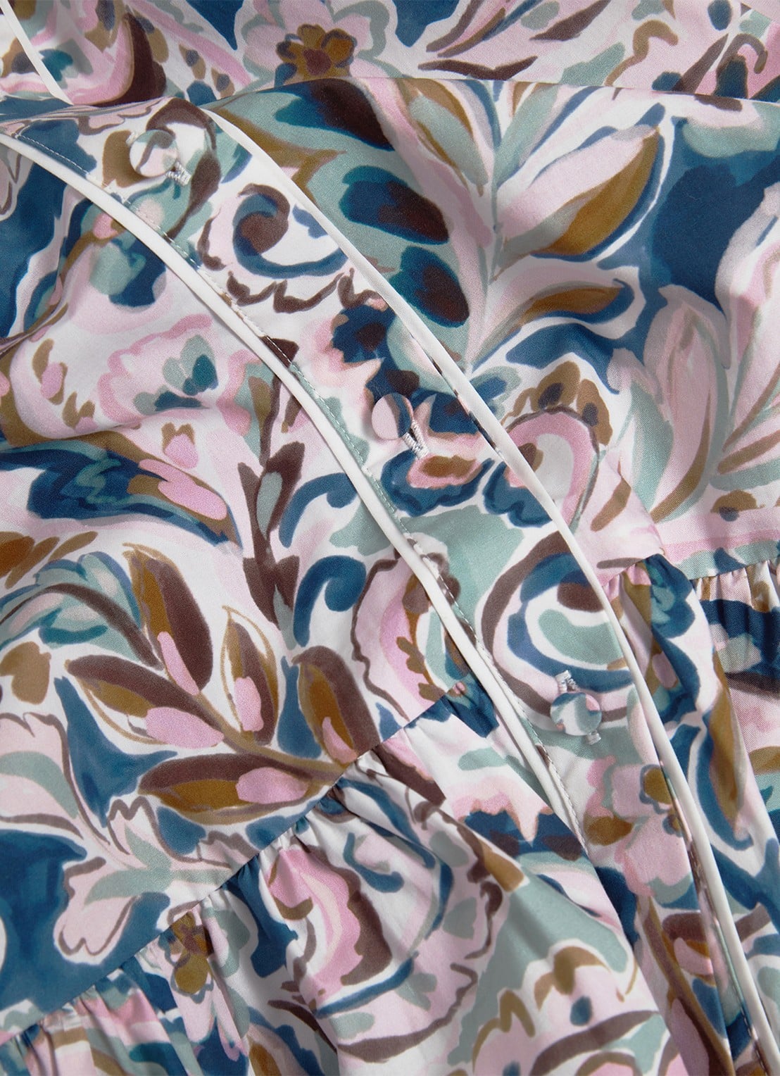 Hobbs Hope mini jurk met strikceintuur en print - detail 4 donkerblauw