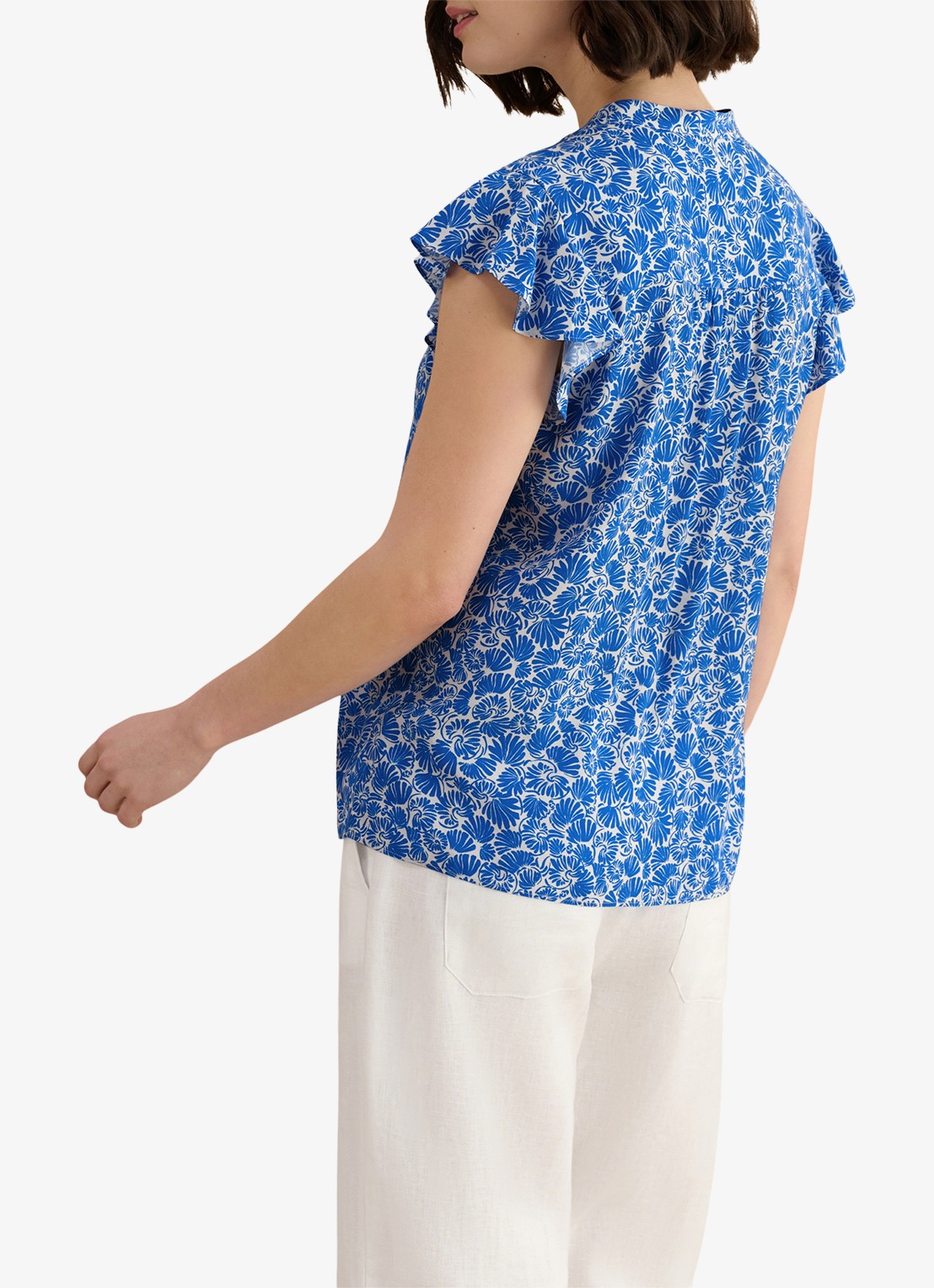 Hobbs Huda blouse met vlindermouw - achterkant 3 blauw