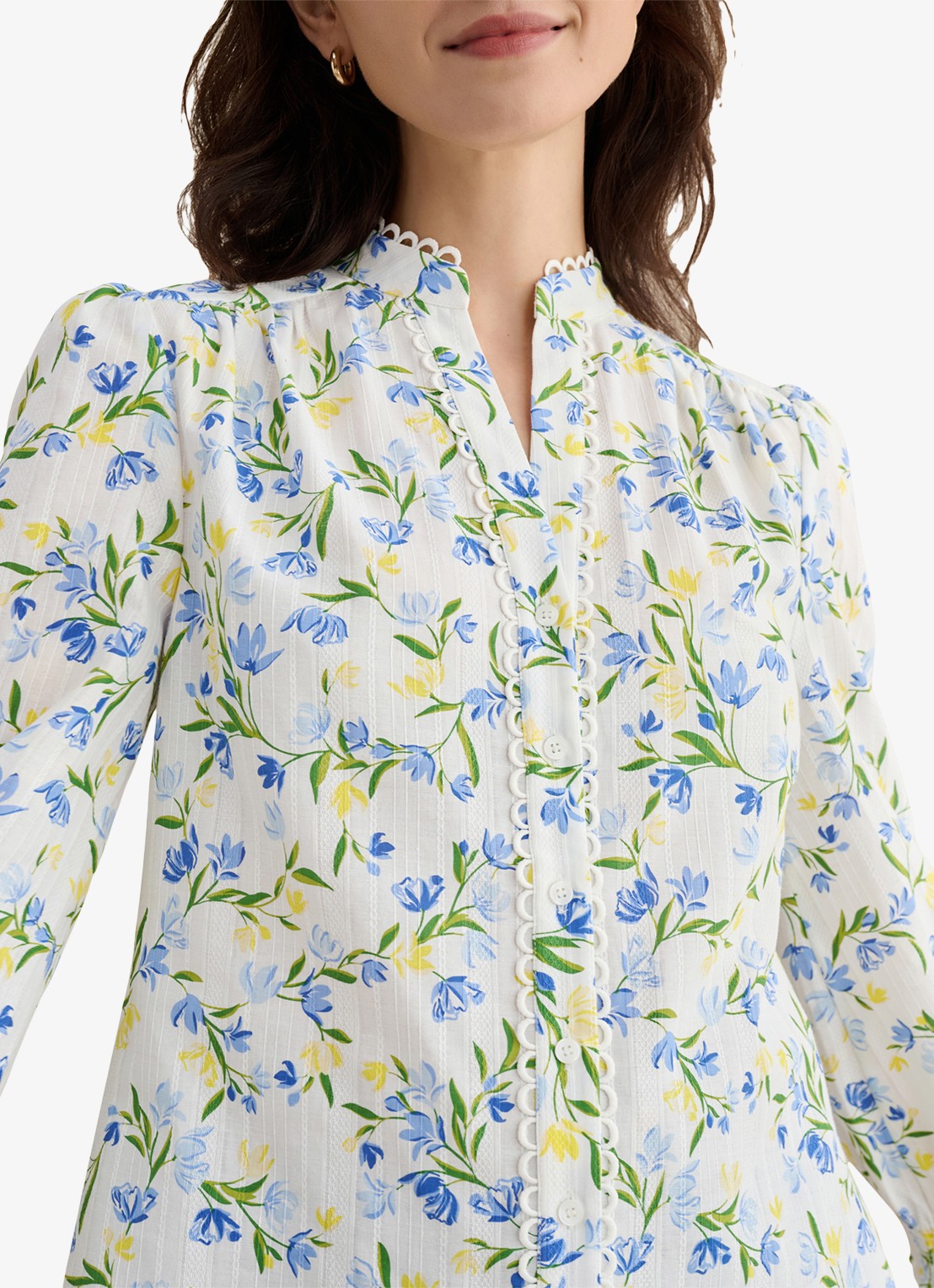 Hobbs Imelda blouse met print - detail 4 gebroken wit