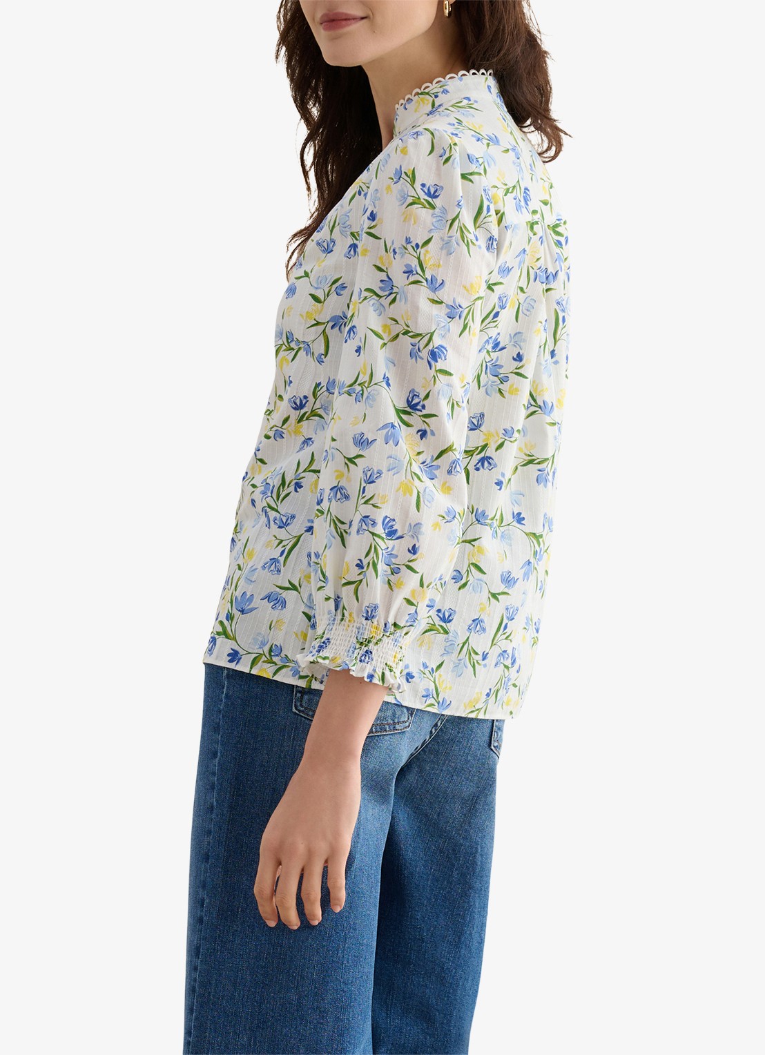 Hobbs Imelda blouse met print - detail 5 gebroken wit
