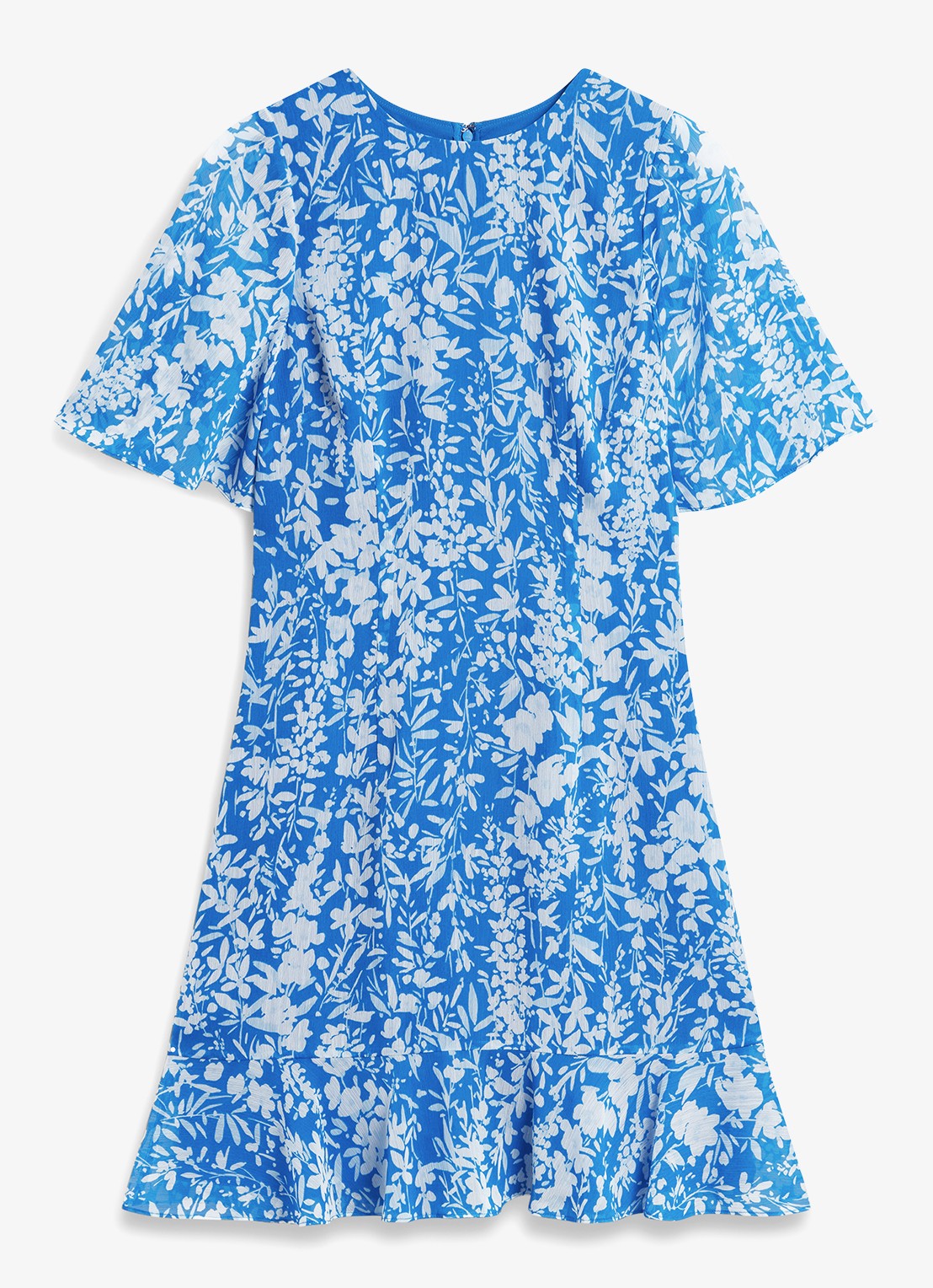 Hobbs Iona mini jurk met bloemenprint - voorkant blauw