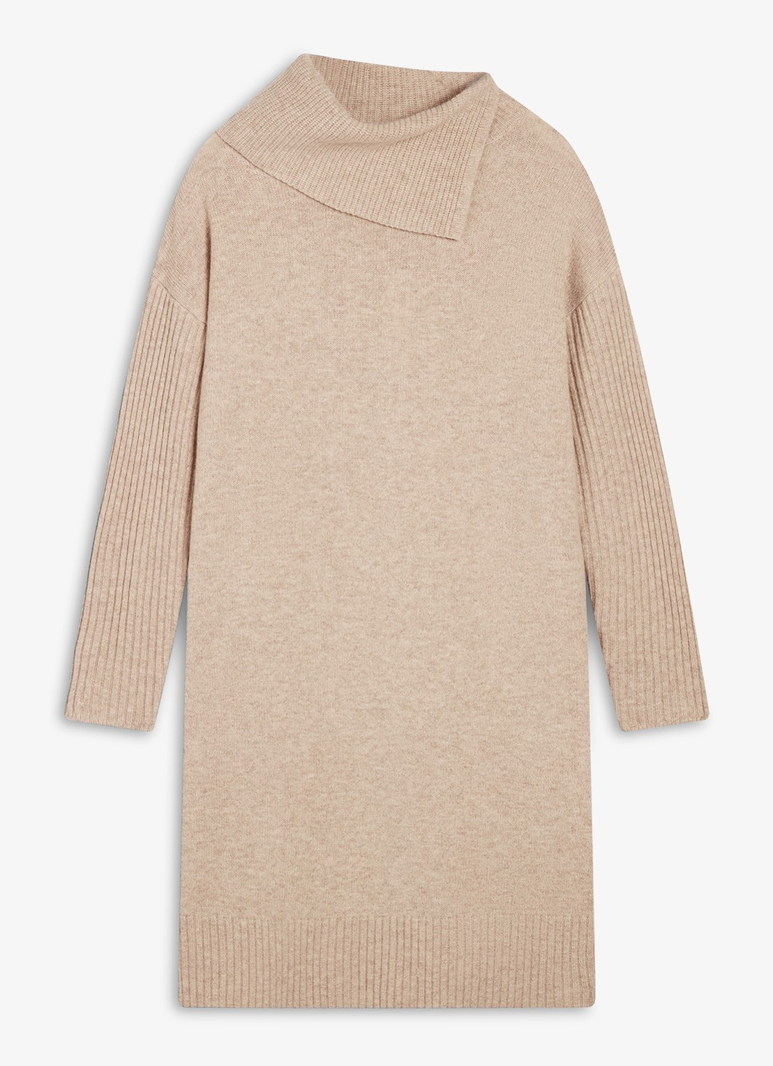 Hobbs Irene midi trui-jurk in wolblend - voorkant 5 beige