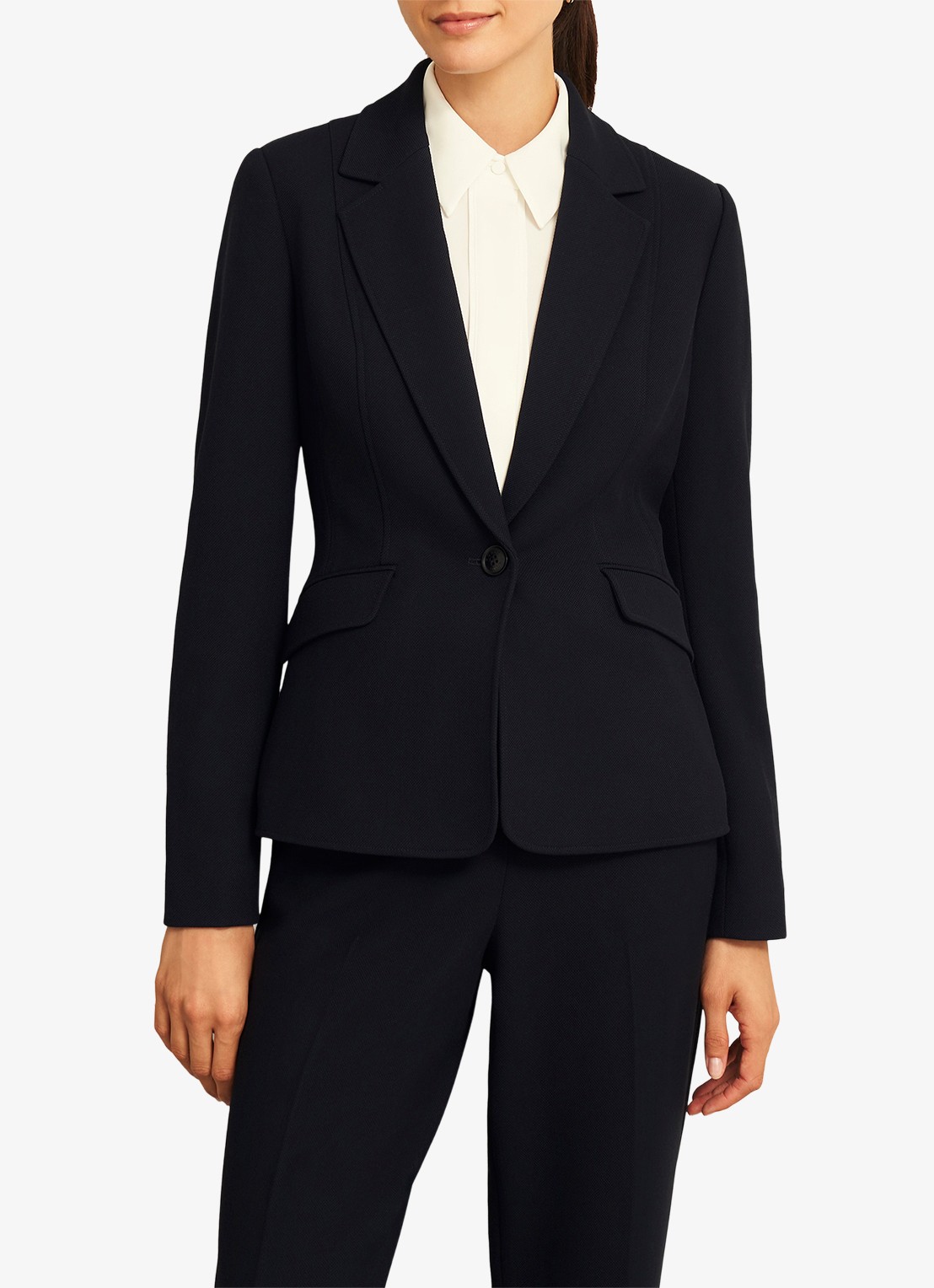 Hobbs Ivy blazer met klepzakken - detail 4 donkerblauw
