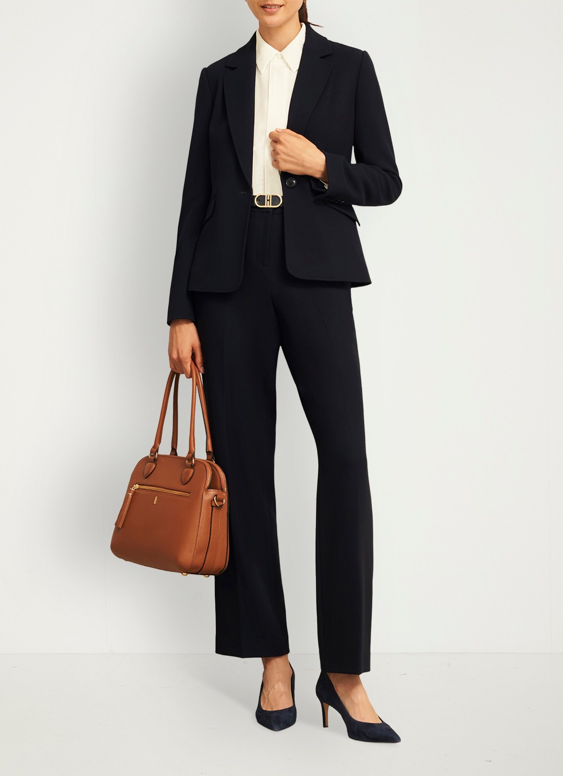 Hobbs Ivy blazer met klepzakken - voorkant 3 donkerblauw