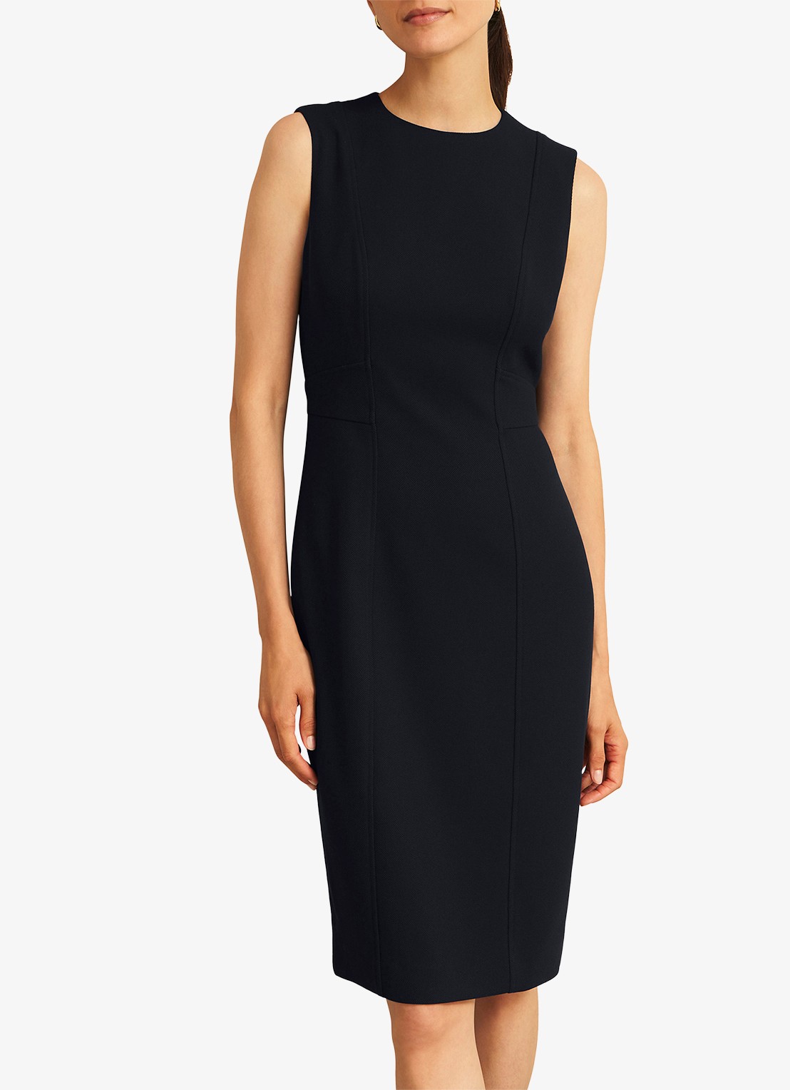 Hobbs Ivy midi kokerjurk met streep detail - detail 2 donkerblauw