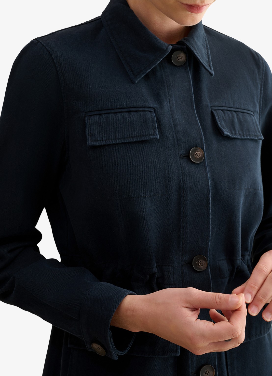 Hobbs Jack met borstzakken - detail 3 donkerblauw