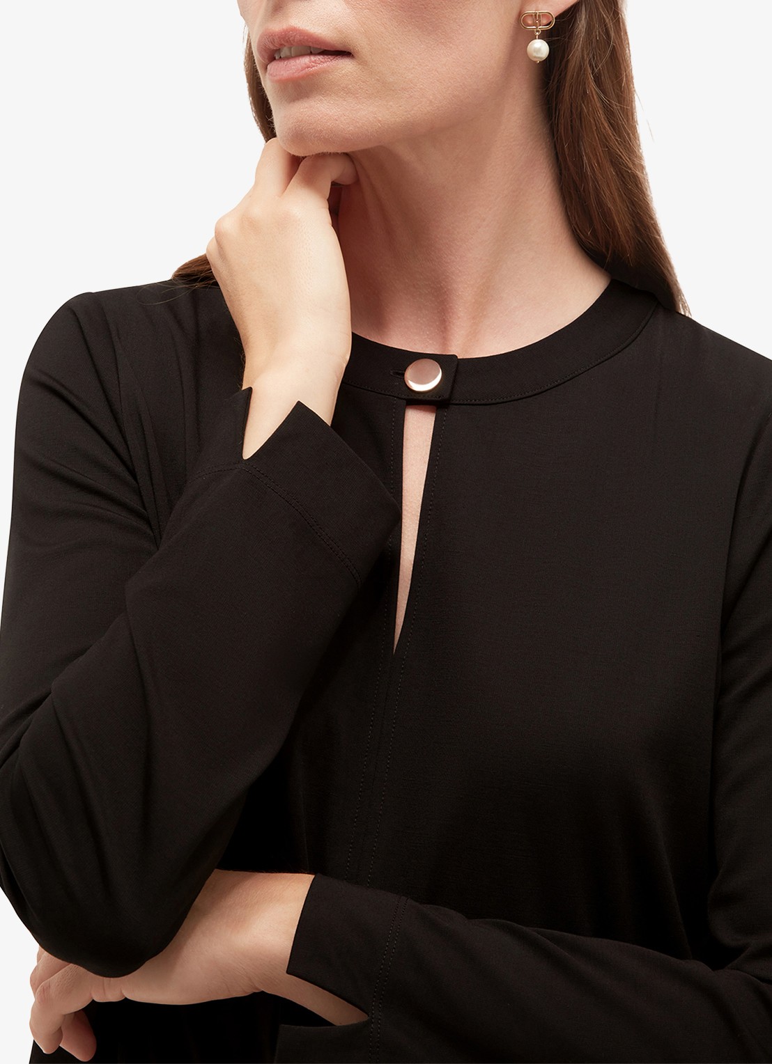 Hobbs Janey tuniek met sierknoop - detail 2 zwart