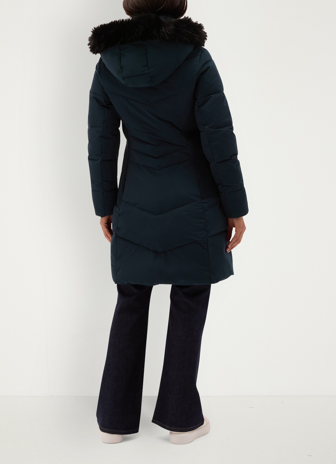 Hobbs Jaymie pufferjas met afneembare capuchon - achterkant 7 blauw
