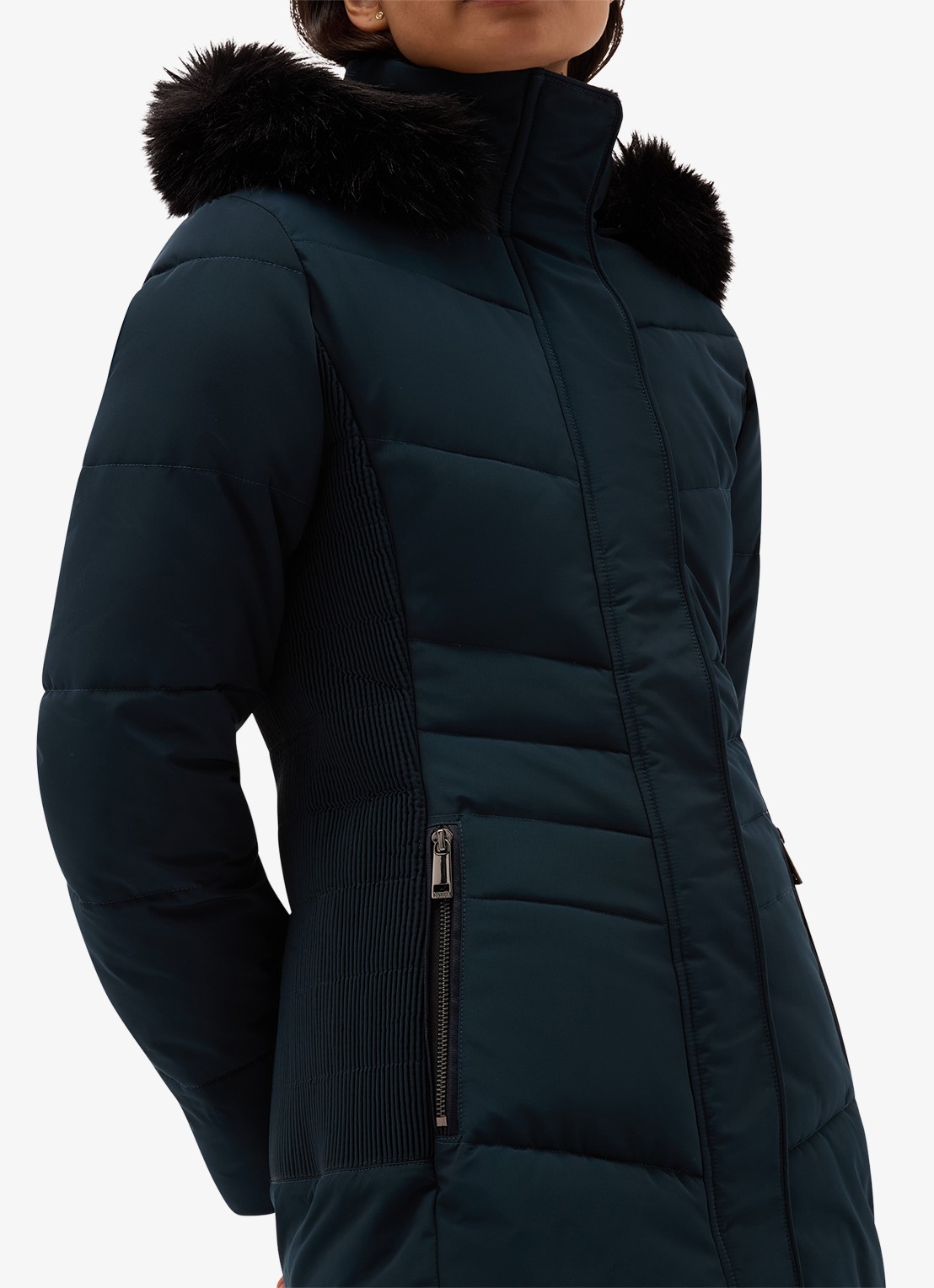 Hobbs Jaymie pufferjas met afneembare capuchon - detail 2 blauw