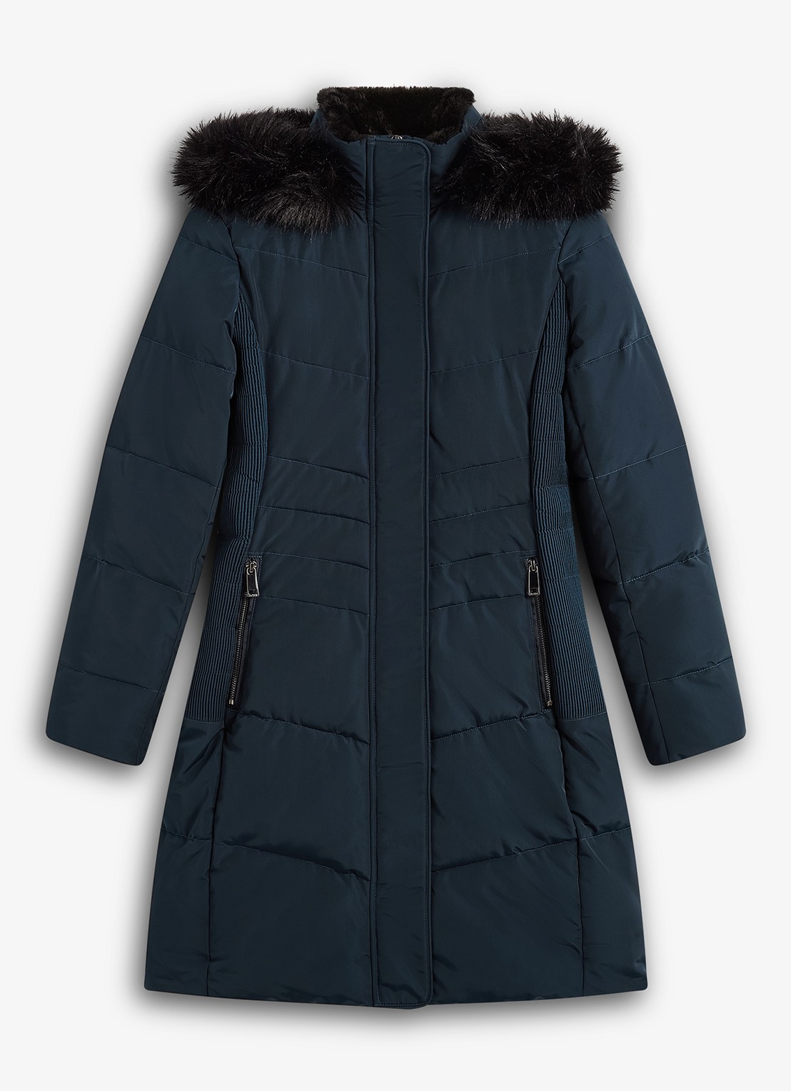 Hobbs Jaymie pufferjas met afneembare capuchon - voorkant 5 blauw