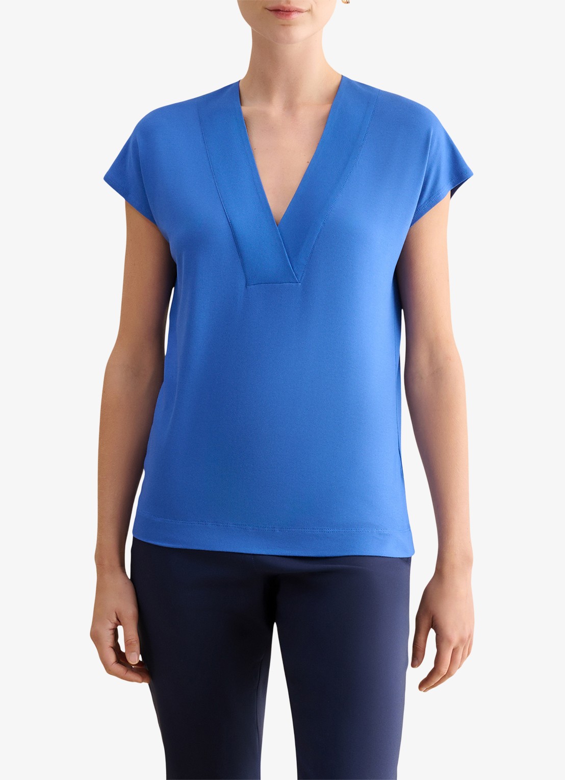 Hobbs Jonie tuniek met V-hals - detail blauw