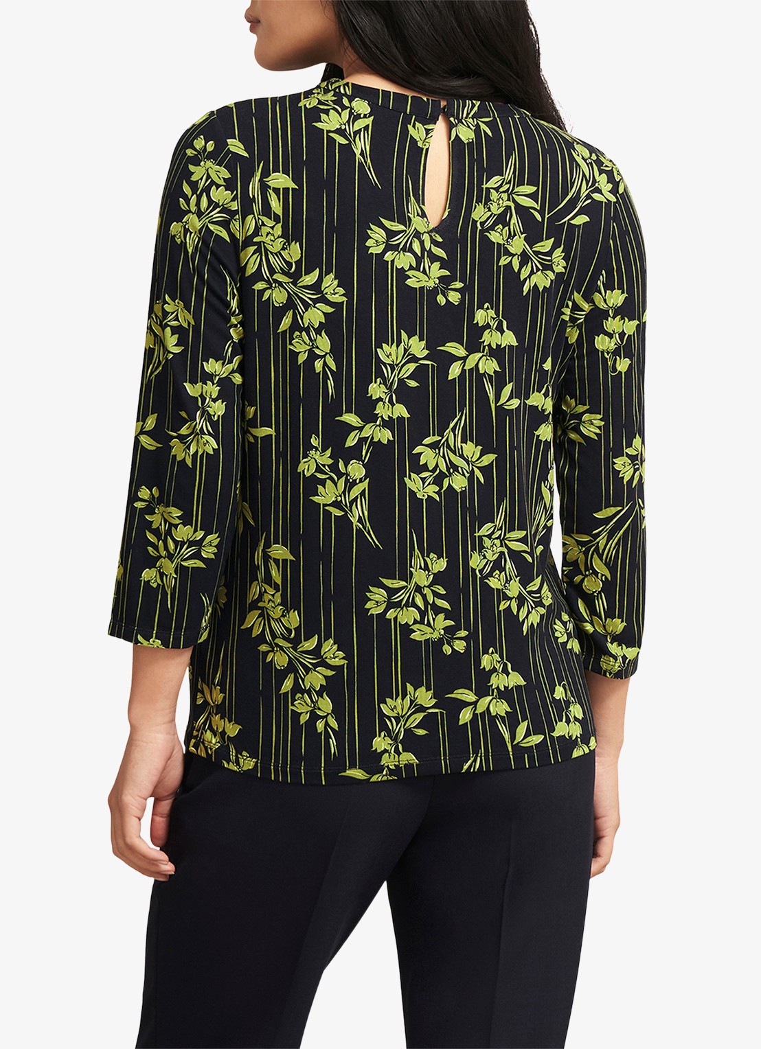 Hobbs Julia top met grafische print - achterkant 6 groen