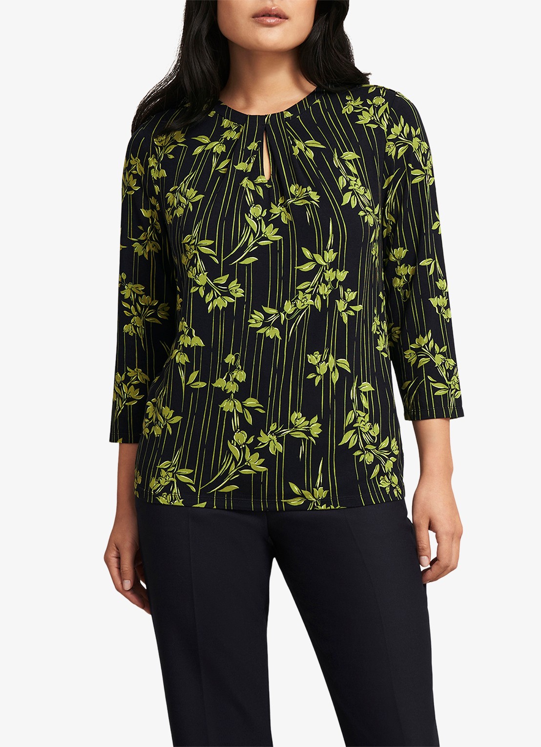 Hobbs Julia top met grafische print - detail 3 groen