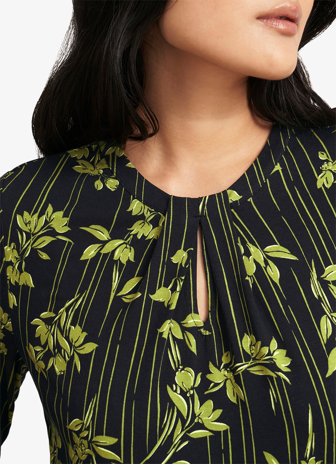 Hobbs Julia top met grafische print - detail 4 groen