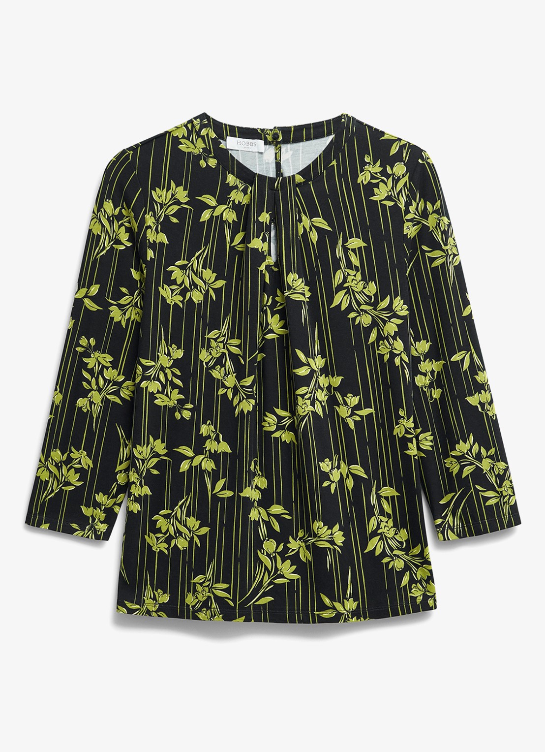 Hobbs Julia top met grafische print - voorkant groen