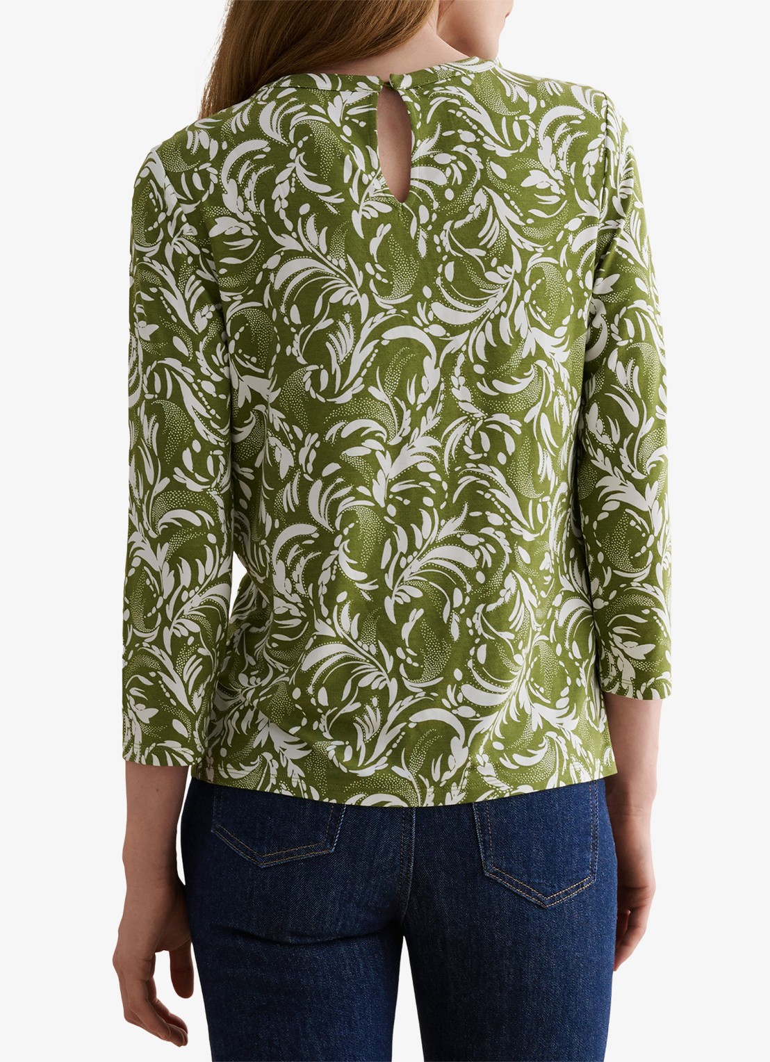 Hobbs Julia top met grafische print - achterkant 3 creme