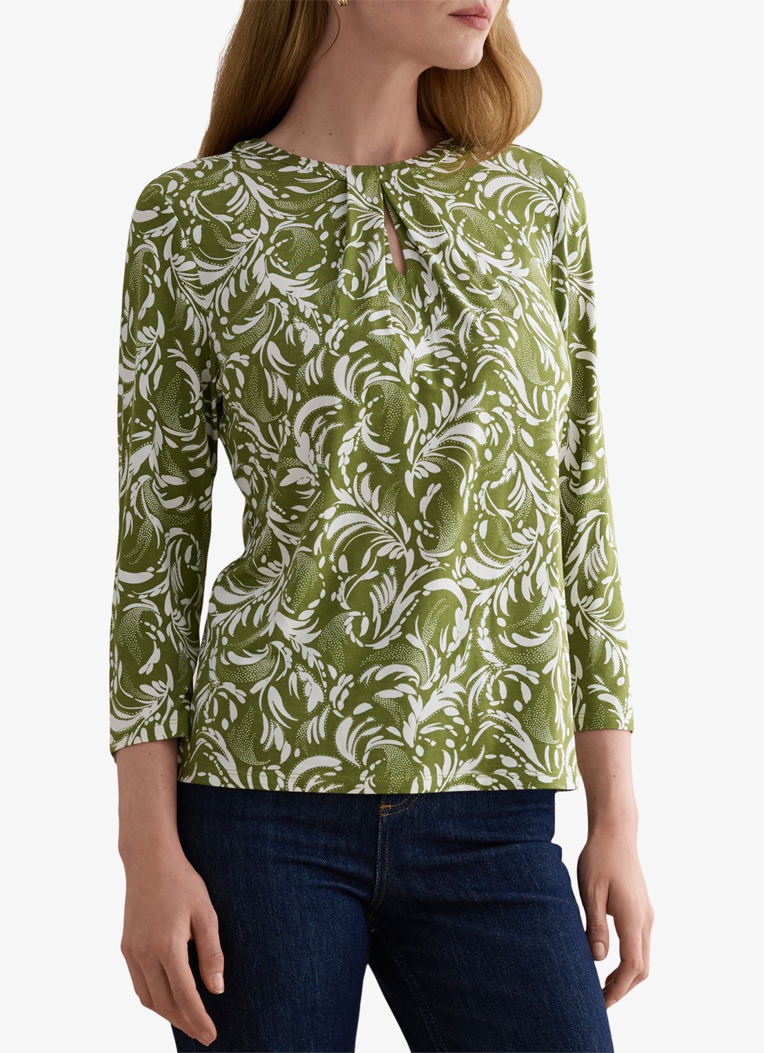 Hobbs Julia top met grafische print - detail creme