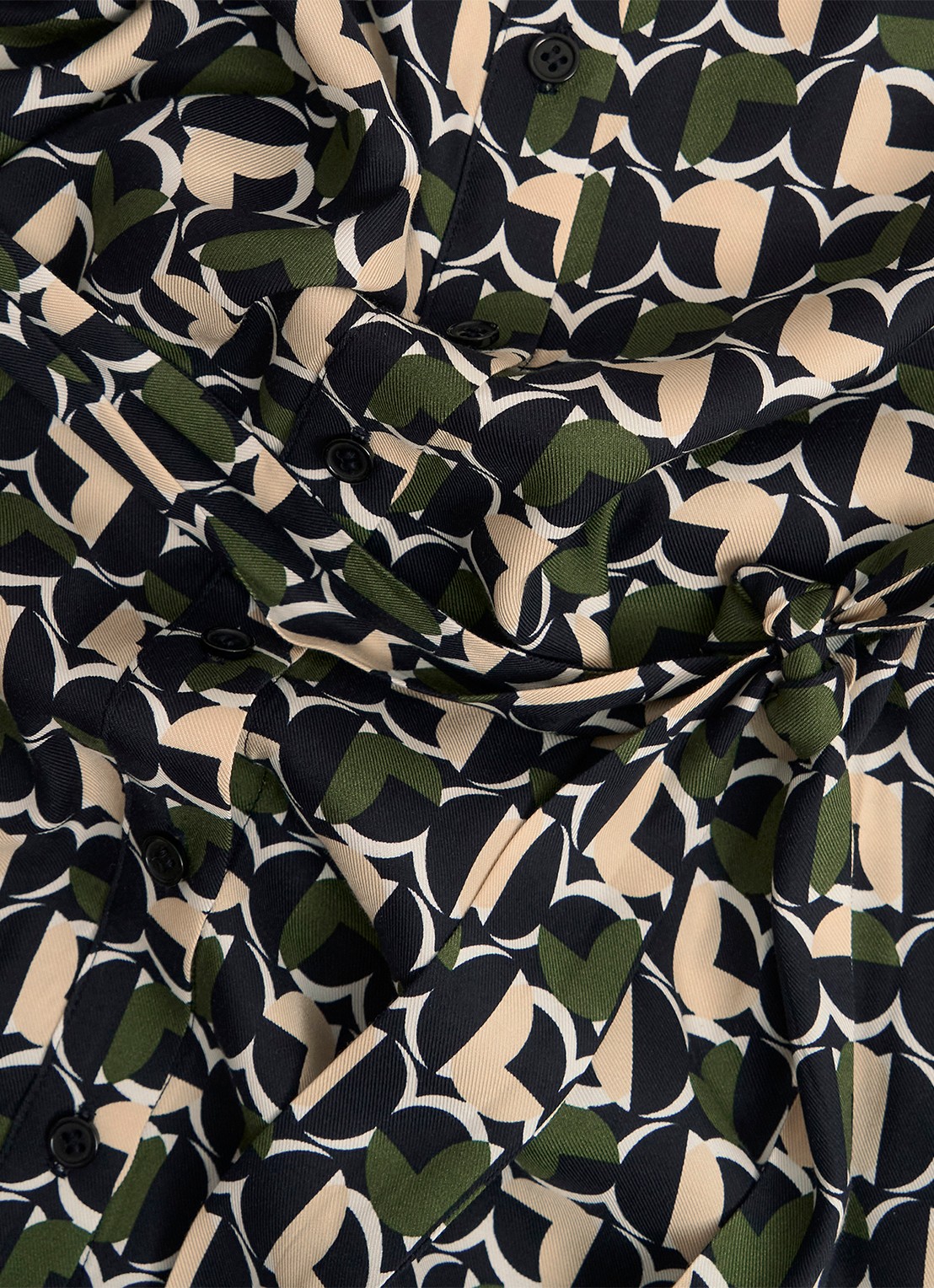 Hobbs Kalinda midi blousejurk met grafische print - detail 6 groen