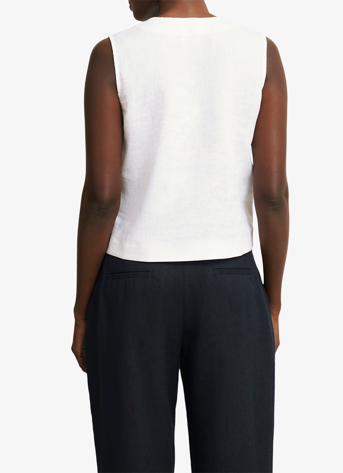 Hobbs Kaylee top van linnen - achterkant 4 wit