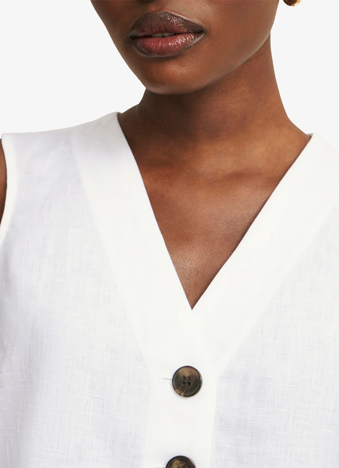 Hobbs Kaylee top van linnen - detail 2 wit