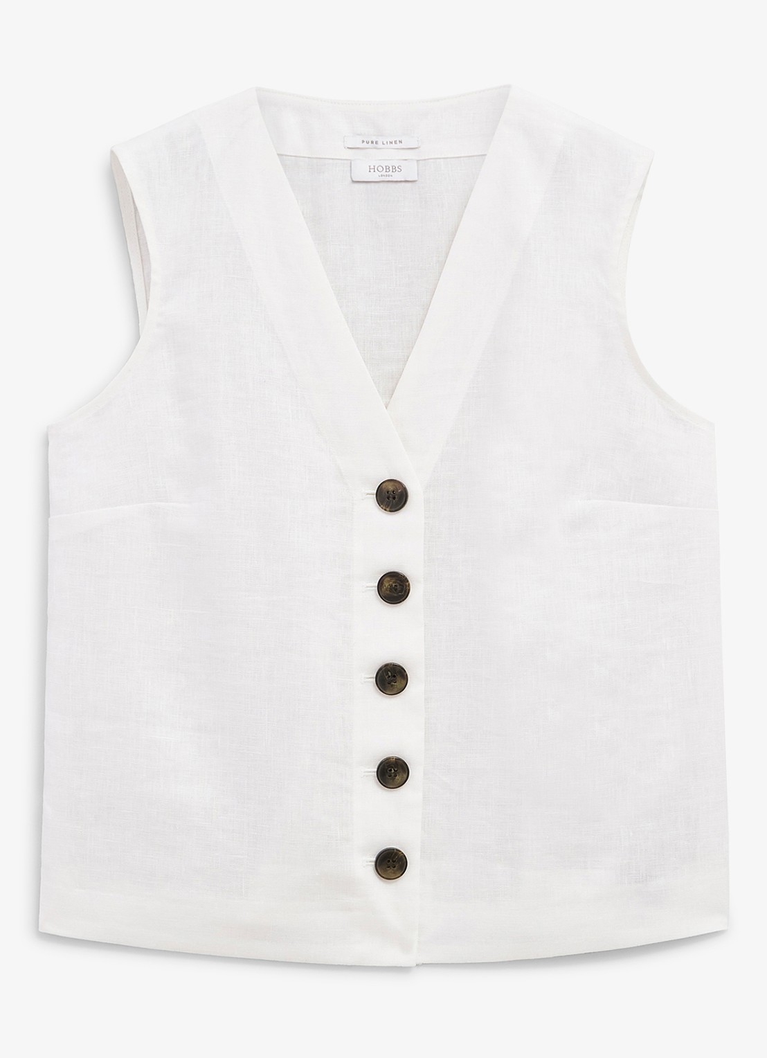 Hobbs Kaylee top van linnen - voorkant 5 wit