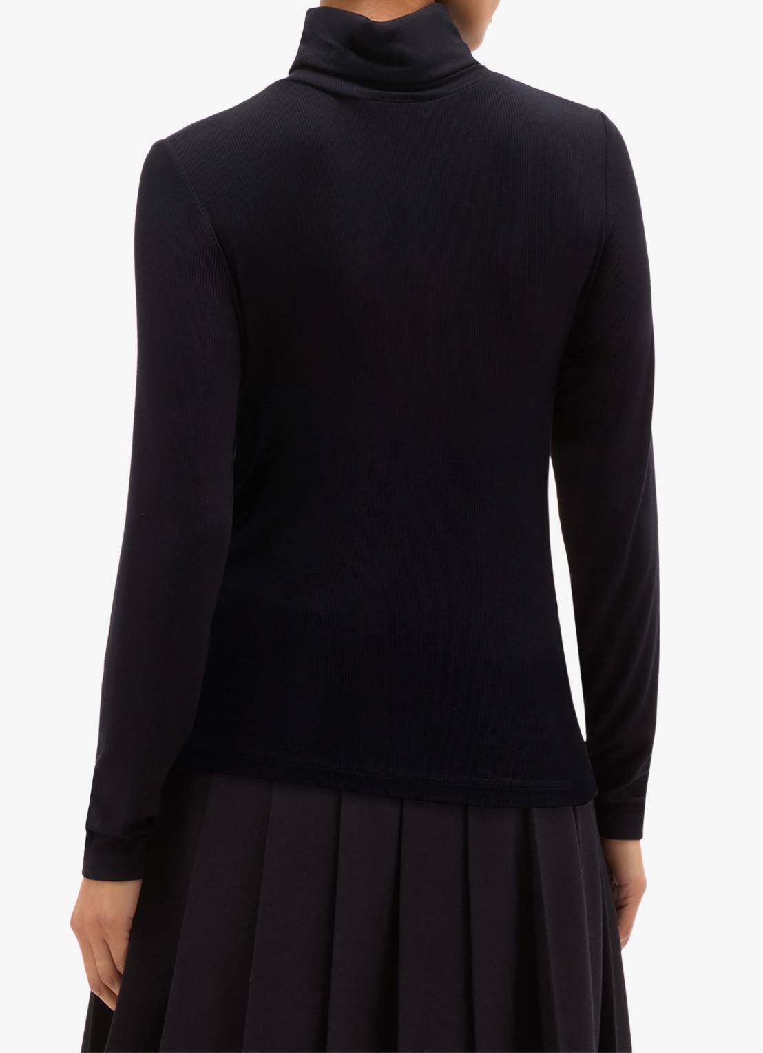 Hobbs Kiera longsleeve met col - achterkant donkerblauw