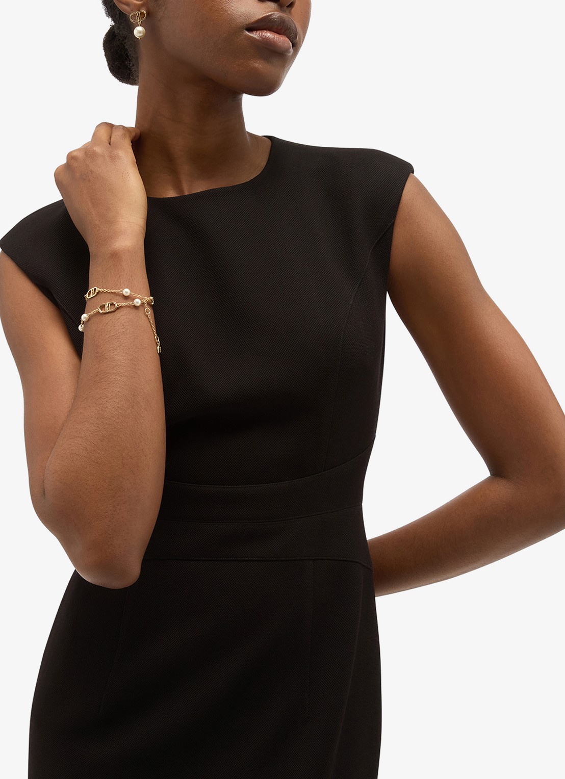 Hobbs Lea midi jurk met split - detail 3 zwart