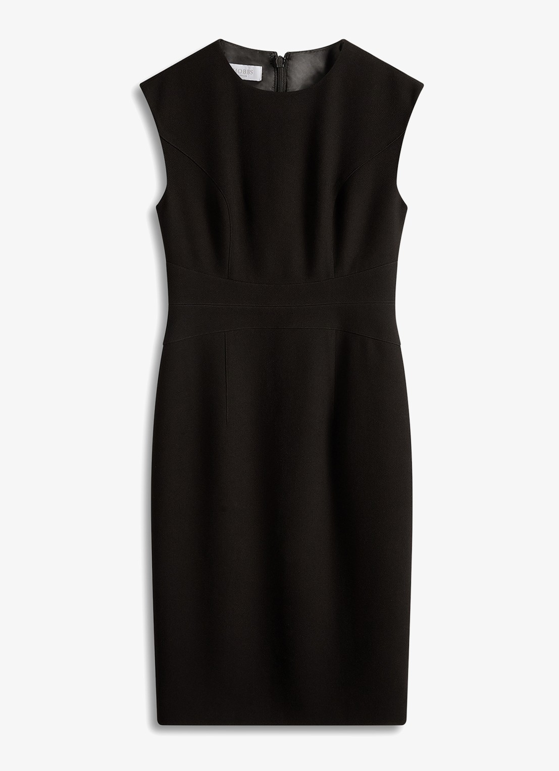 Hobbs Lea midi jurk met split - voorkant zwart