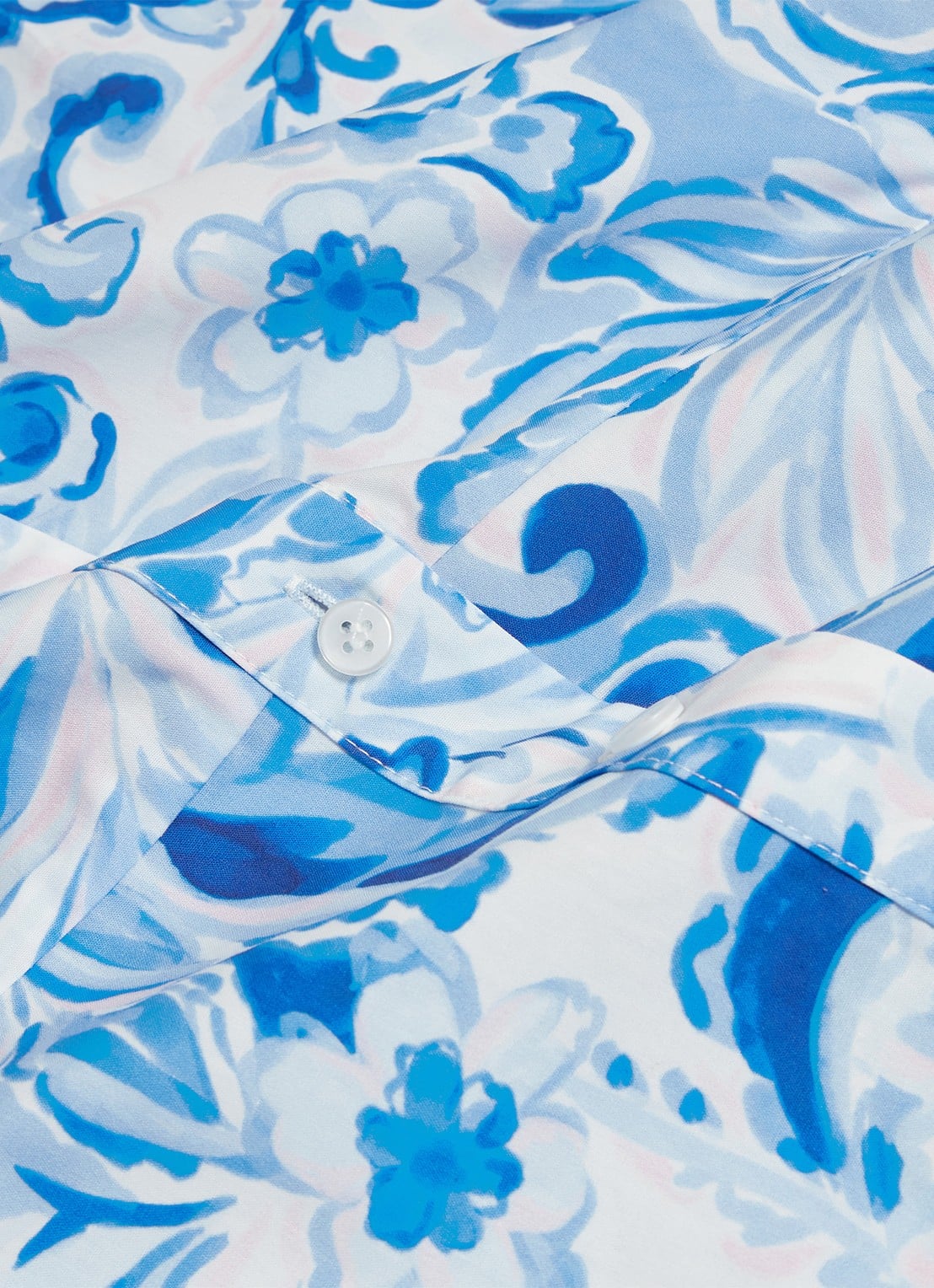 Hobbs Libby midi jurk met print en strikceintuur - detail 5 blauw