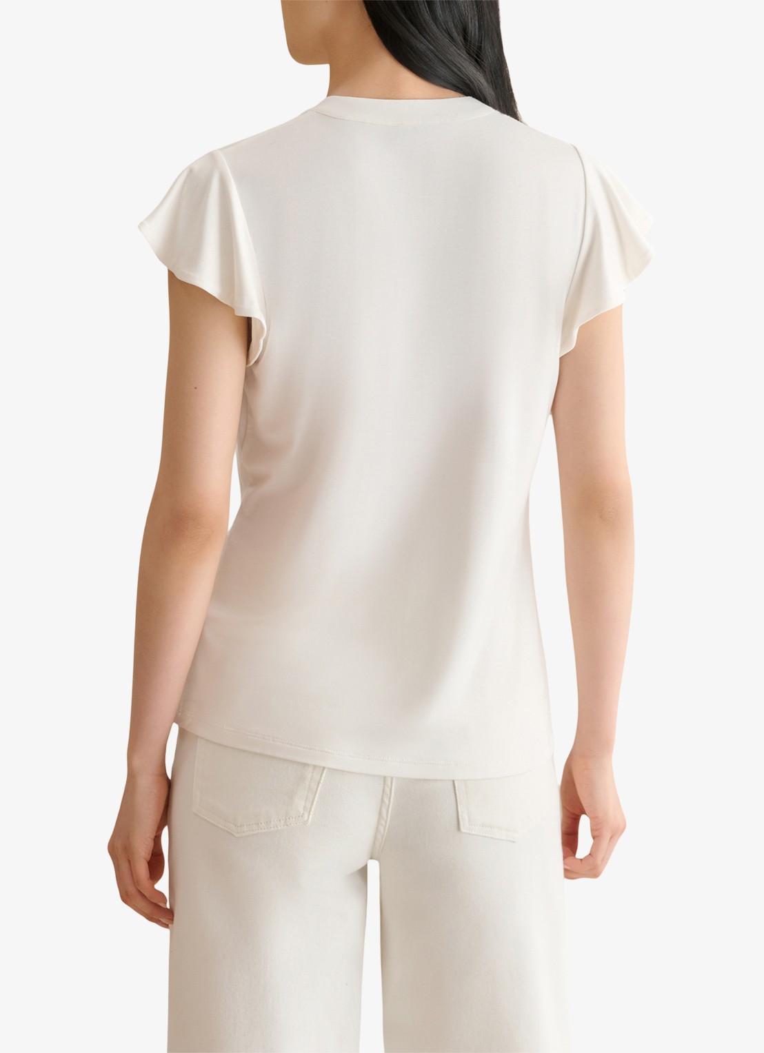 Hobbs Lila top met keyhole - achterkant 3 gebroken wit